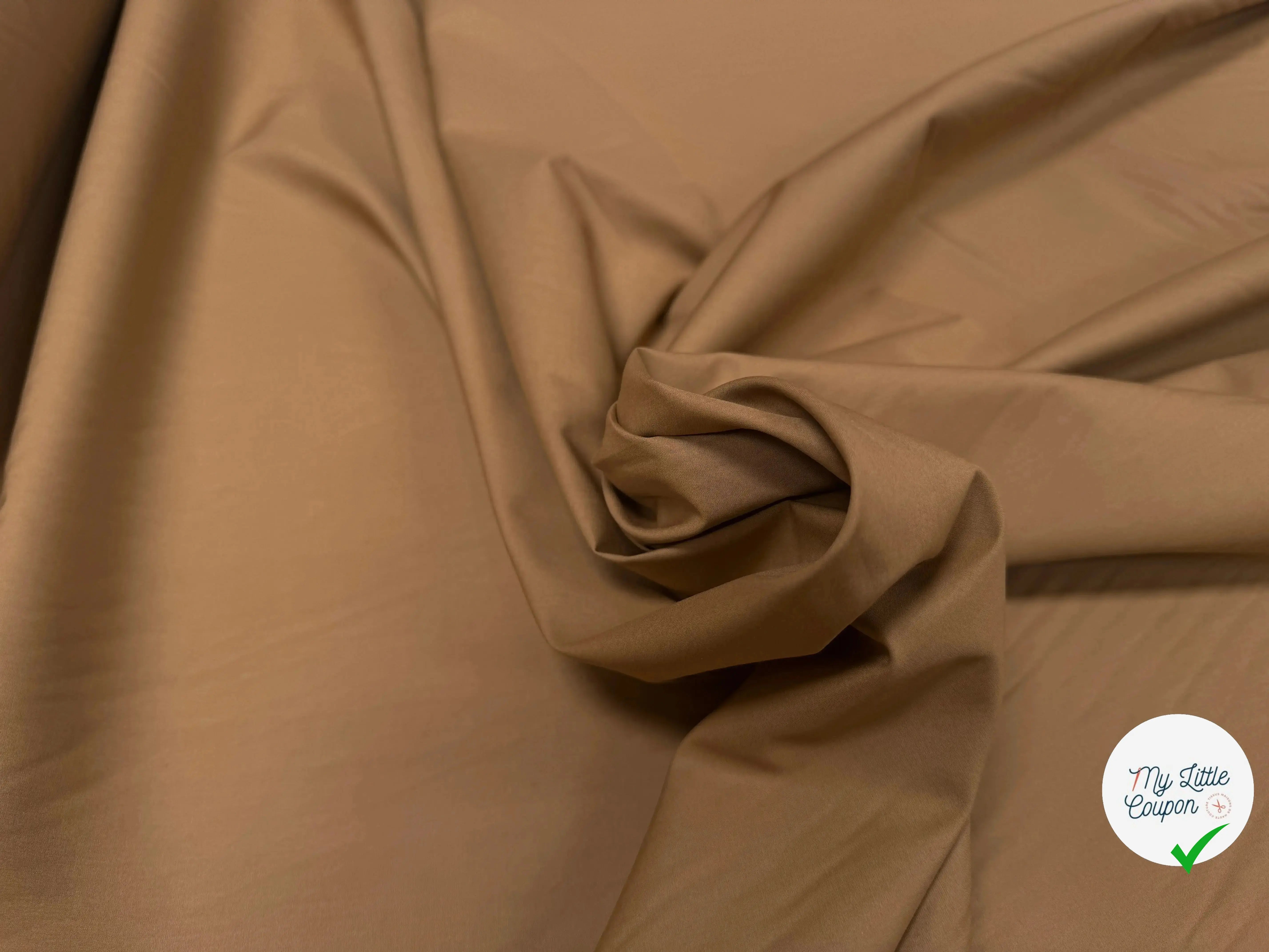POPELINE COTON CAMEL - My Little Coupon