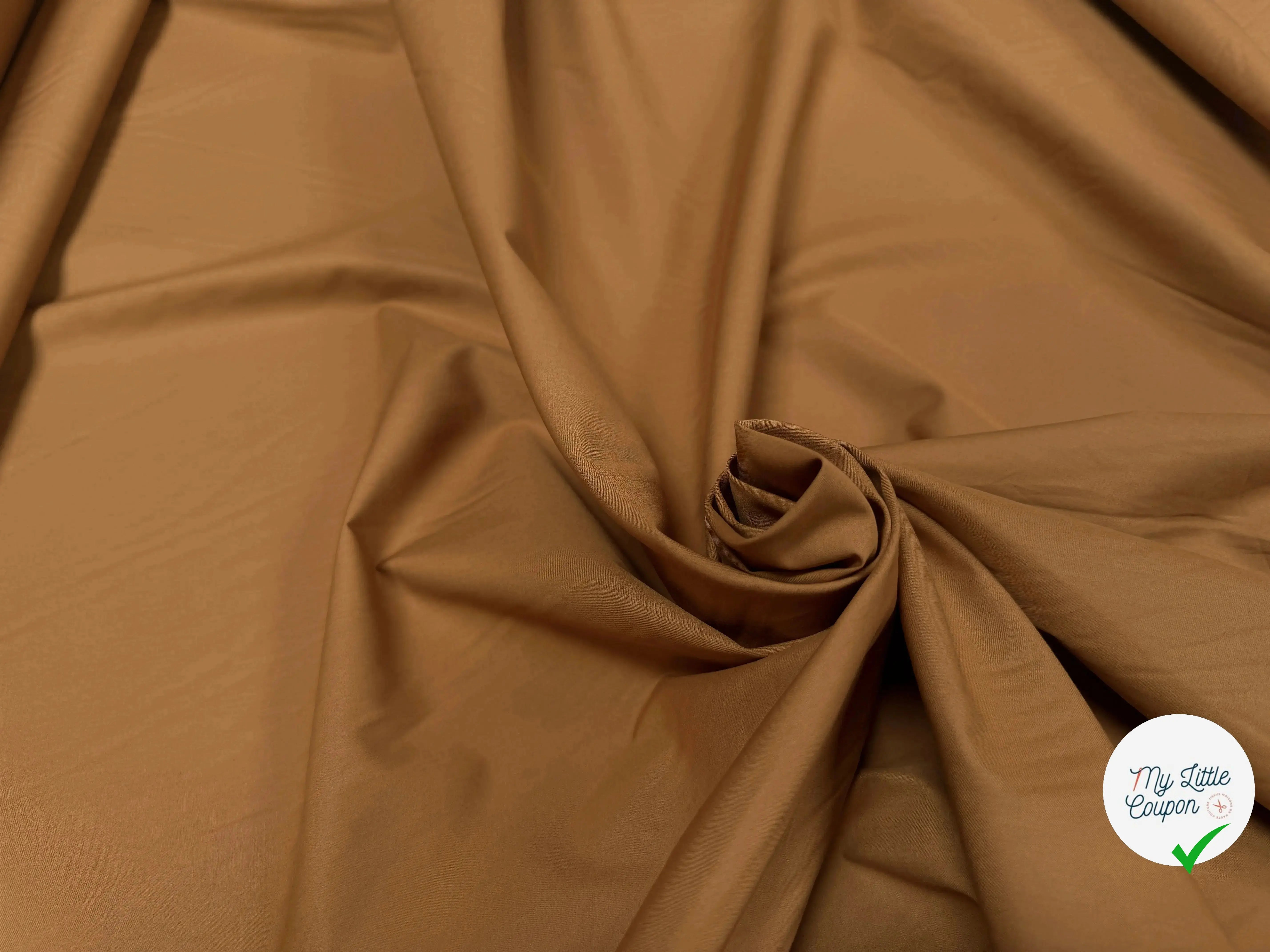 POPELINE COTON CAMEL - My Little Coupon