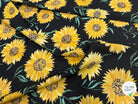 (Chute) POPELINE  COTON DIGITAL SUNFLOWERS – BLACK - My Little Coupon