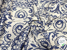 POPELINE COTON IMPRIMÉE BLEU - My Little Coupon