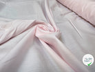 POPELINE DE COTON 100% COTON A RAYURES VERTICALES ROSE PALE ET BLANC - My Little Coupon