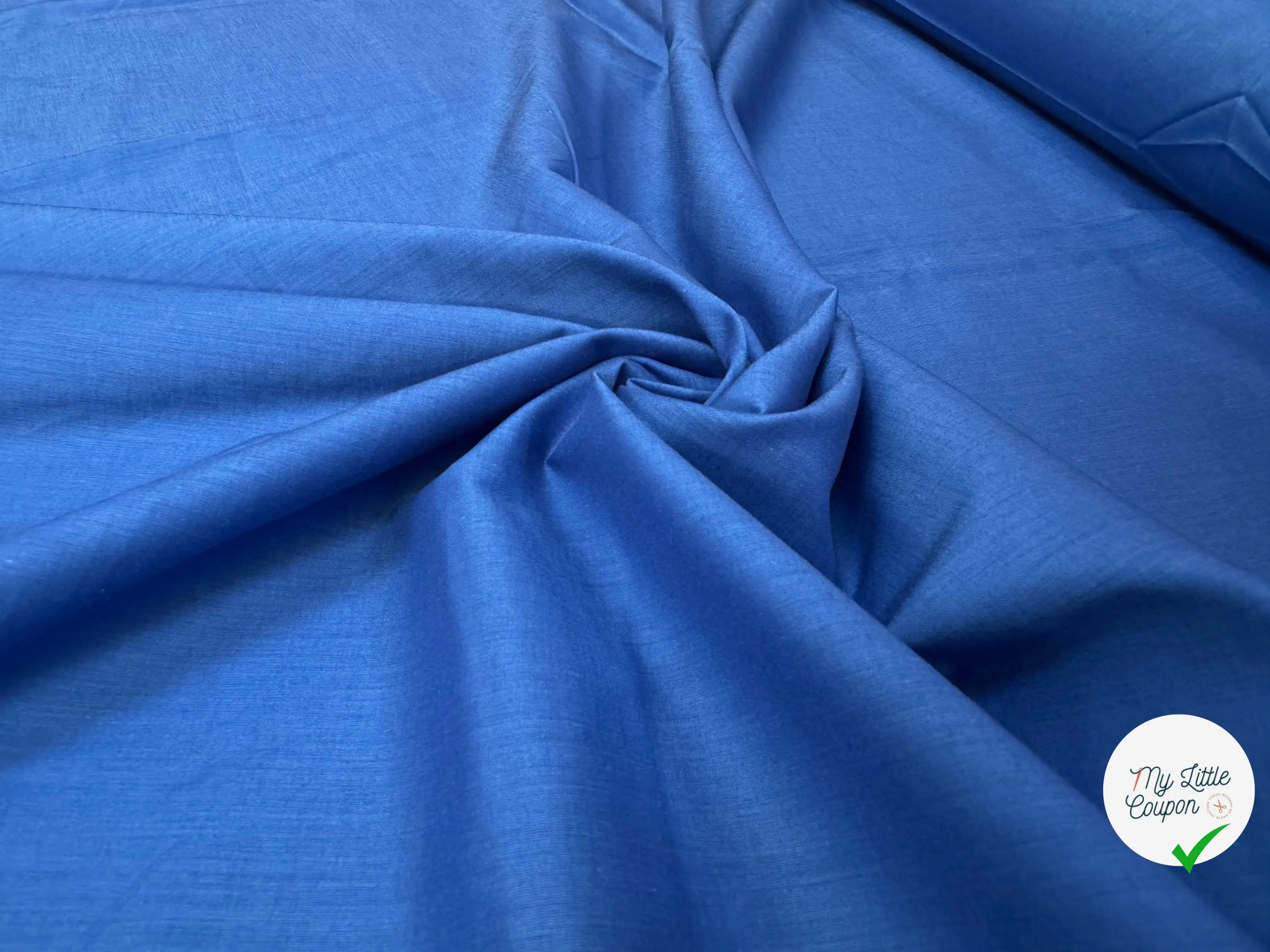 (Chute) POPELINE DE COTON 100% COTON UNIE BLEU DENIM - My Little Coupon