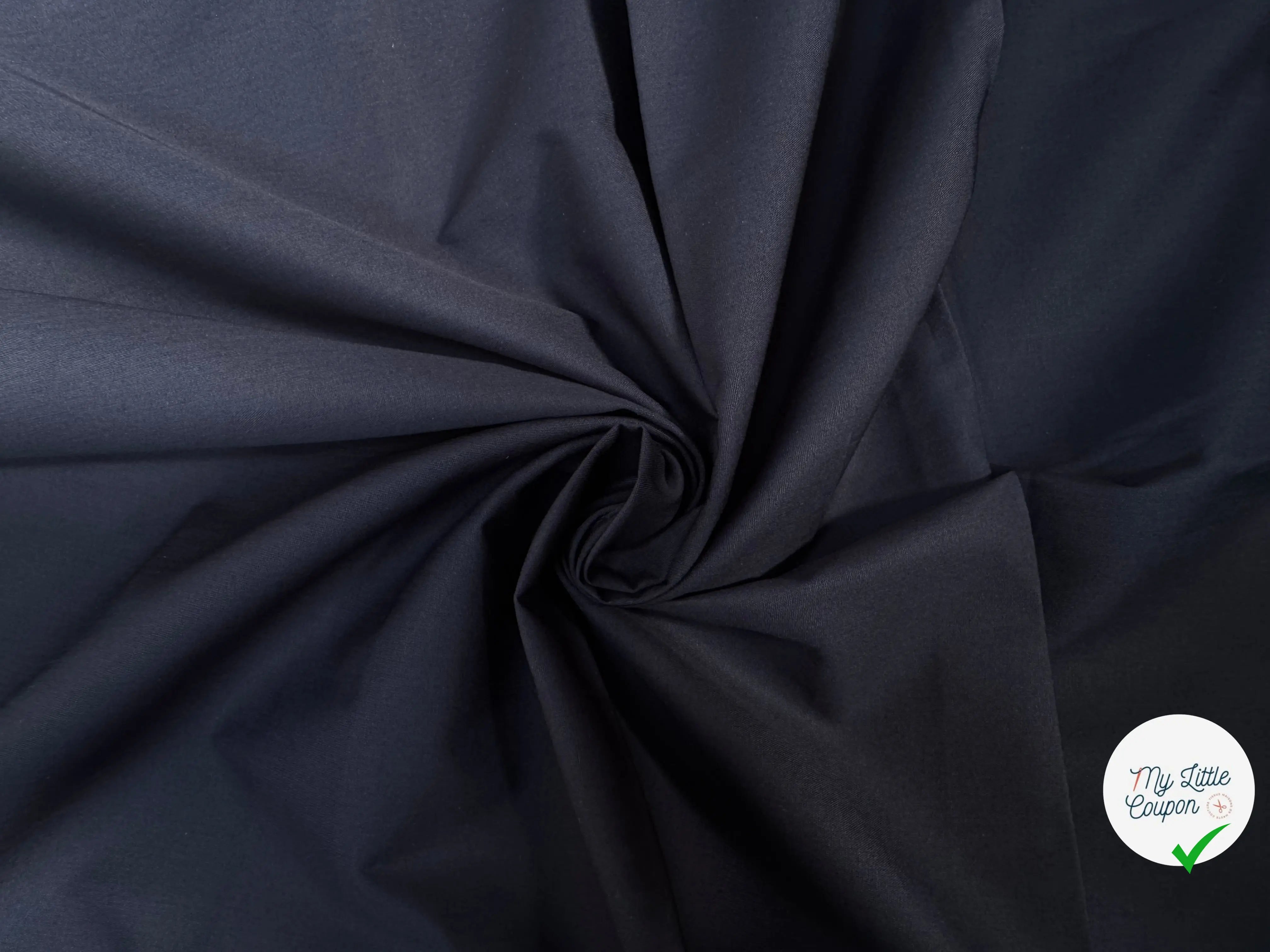 (Chute) POPELINE DE COTON 100% COTON UNIE BLEU NAVY (TESSITURA MONTI) - My Little Coupon