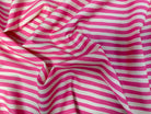 POPELINE DE COTON A RAYURES ROSE ET CREME - My Little Coupon