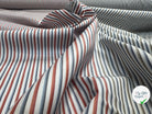 (Chute) POPELINE DE COTON BICOLORE À RAYURES BLEU ROUGE NOIRE - My Little Coupon