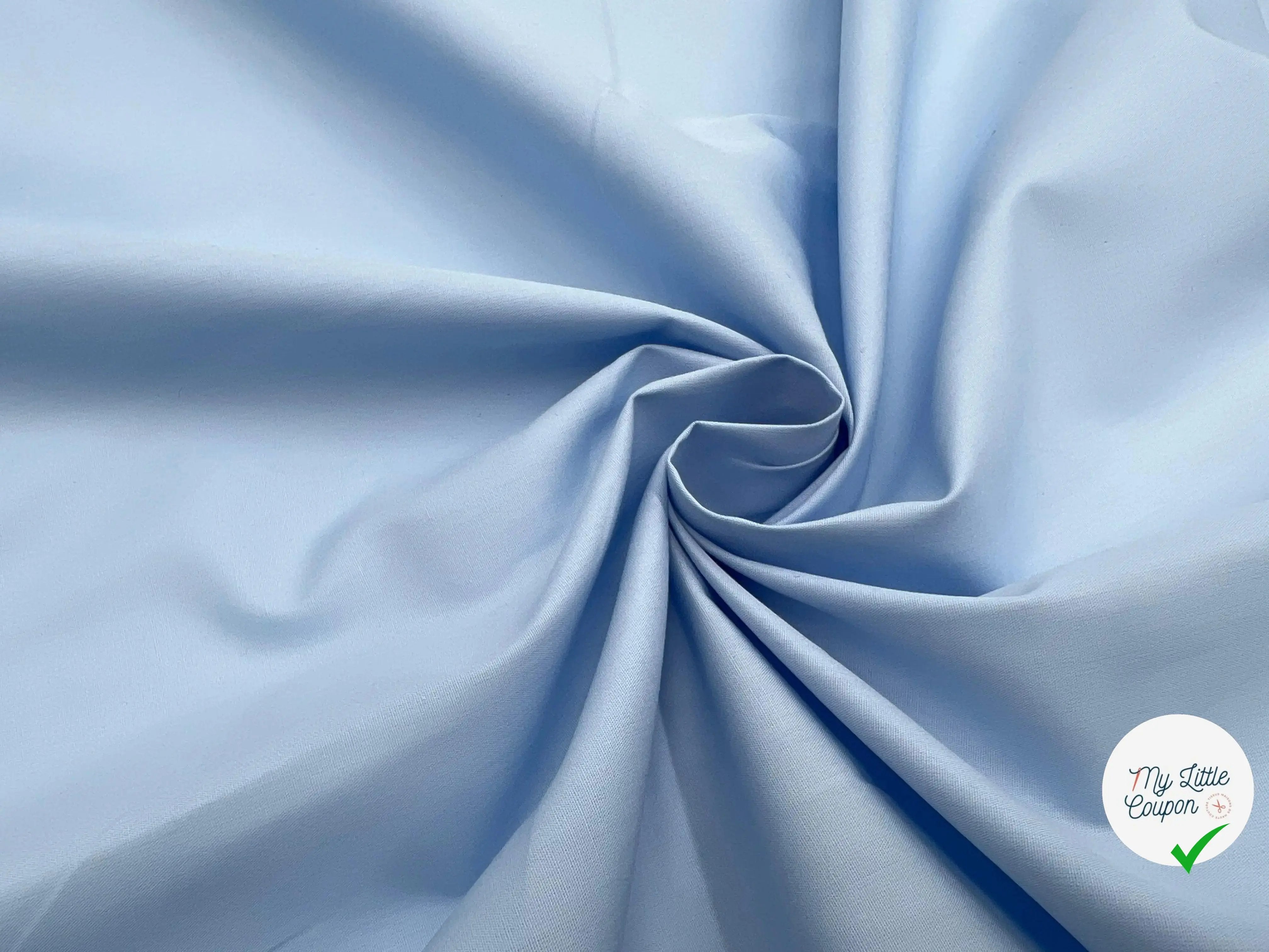 POPELINE DE COTON BLEU CIEL - My Little Coupon - tissu - coudre