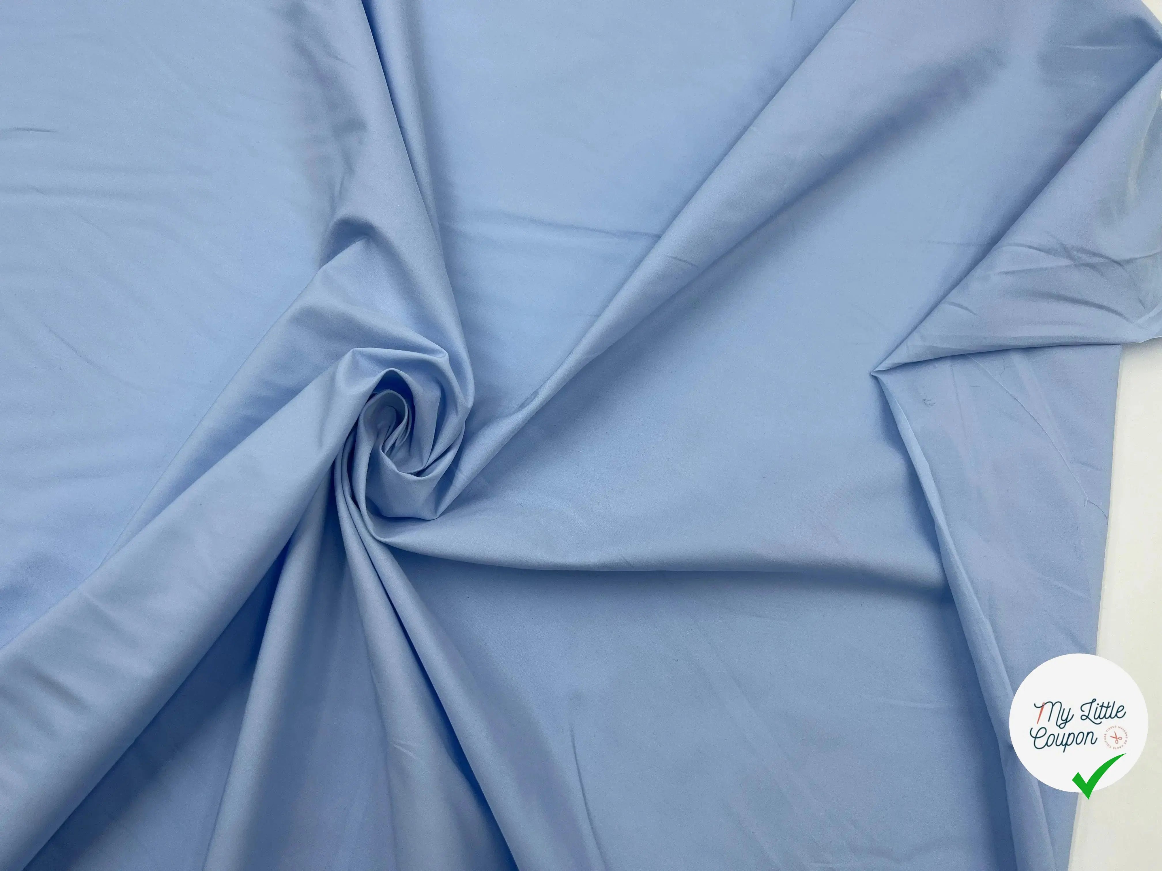 POPELINE DE COTON BLEU CIEL QUALITÉ JAPON - My Little Coupon - tissu - coudre