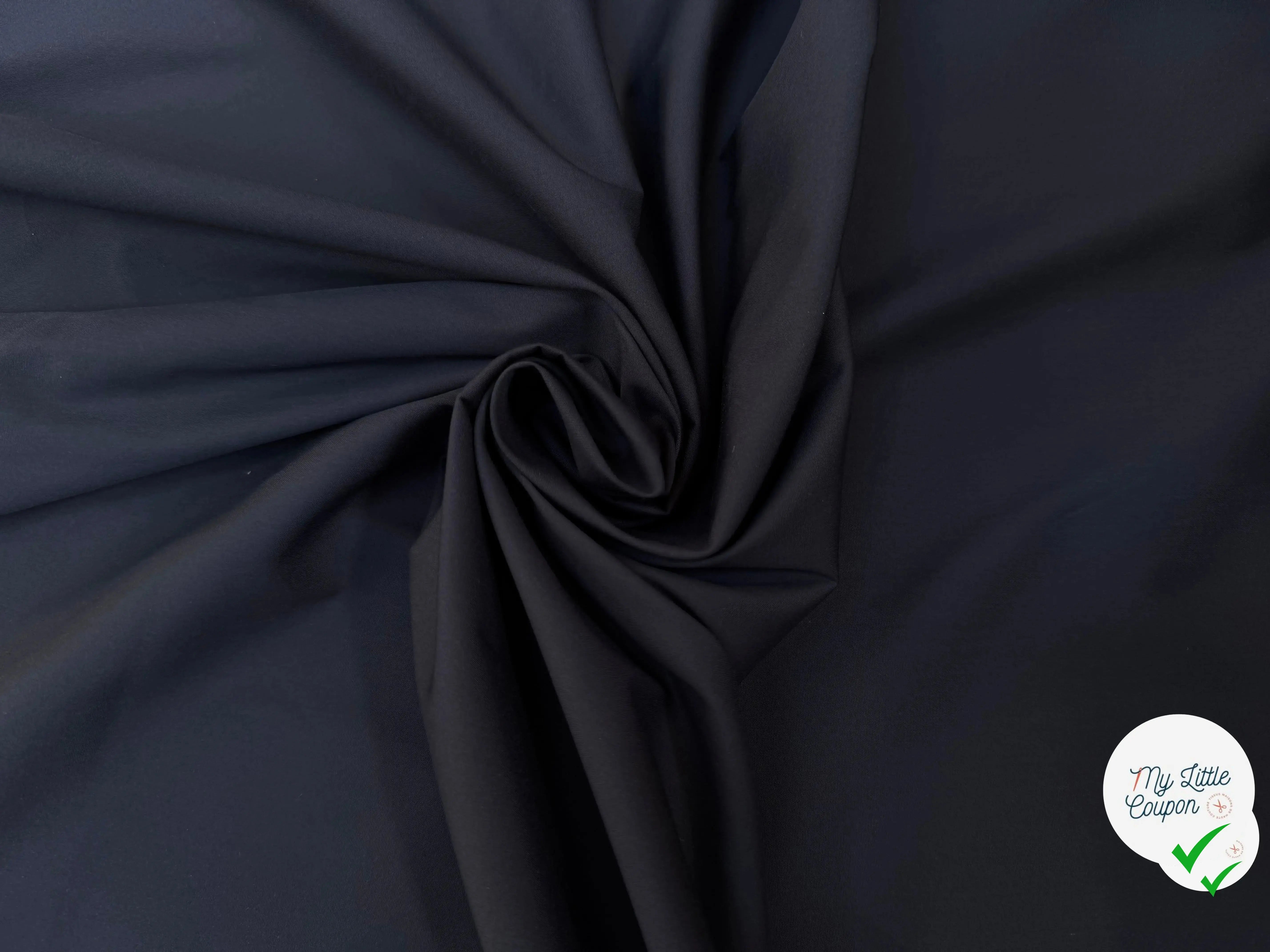 POPELINE DE COTON BLEU MARINE UNI - My Little Coupon