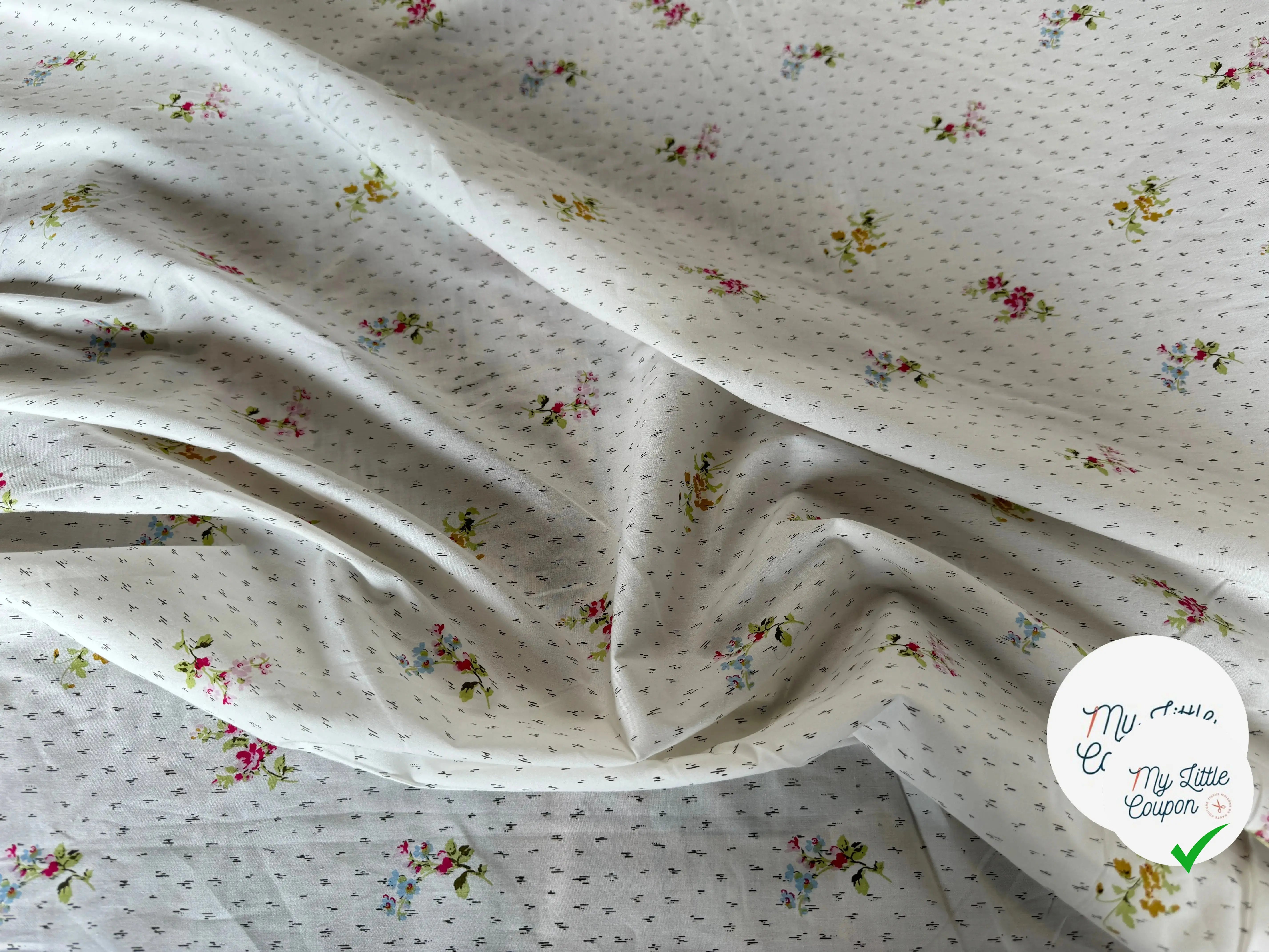 POPELINE DE COTON BOUQUET DE FLEURS - My Little Coupon