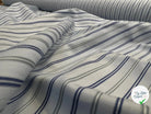 POPELINE DE COTON FOND BLEU À GRANDES RAYURES BLEU ET VERTES - My Little Coupon
