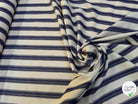 (Chute) POPELINE DE COTON GROSSE RAYURE NAVY BLANC - My Little Coupon