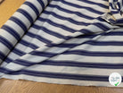 (Chute) POPELINE DE COTON GROSSE RAYURE NAVY BLANC - My Little Coupon
