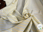 POPELINE DE COTON JAUNE À RAYURES BLANCHES ET BLEU - My Little Coupon