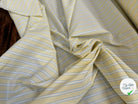 POPELINE DE COTON JAUNE À RAYURES BLANCHES ET BLEU - My Little Coupon