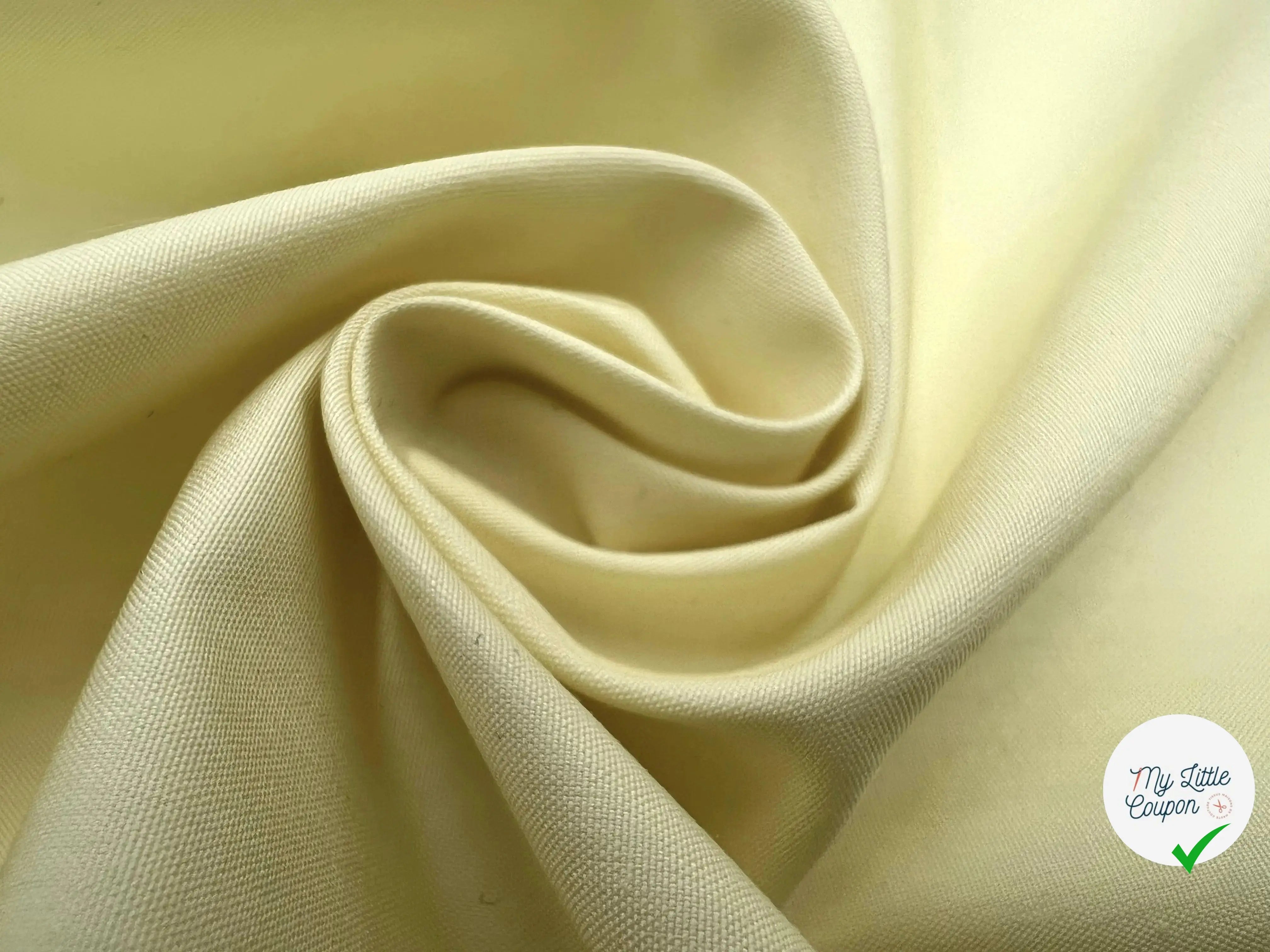 POPELINE DE COTON LOURDE CRAQUANTE JAUNE PAILLE - My Little Coupon - tissu - coudre