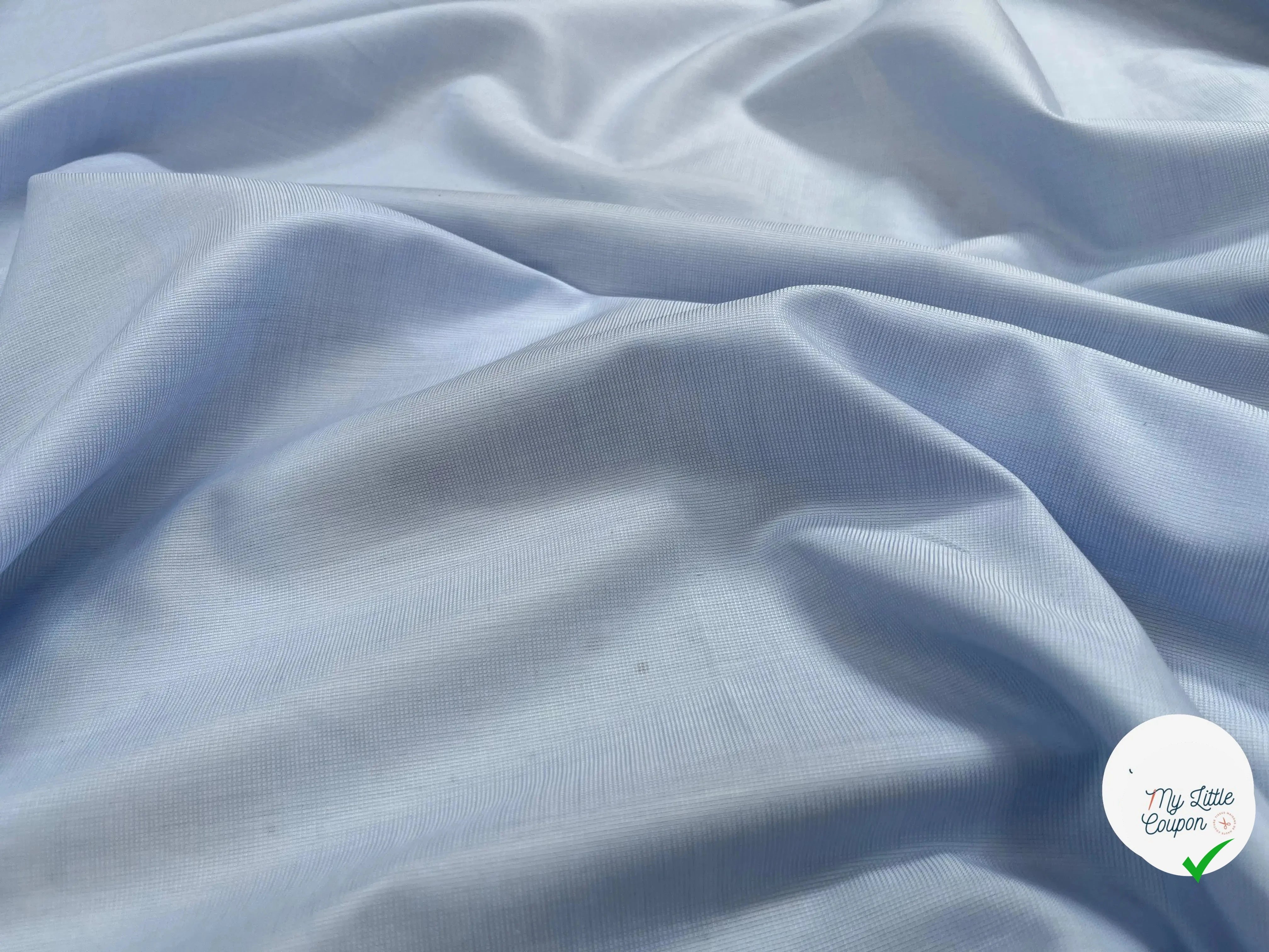 POPELINE DE COTON MOTIF NID D'ABEILLE BLEU - My Little Coupon