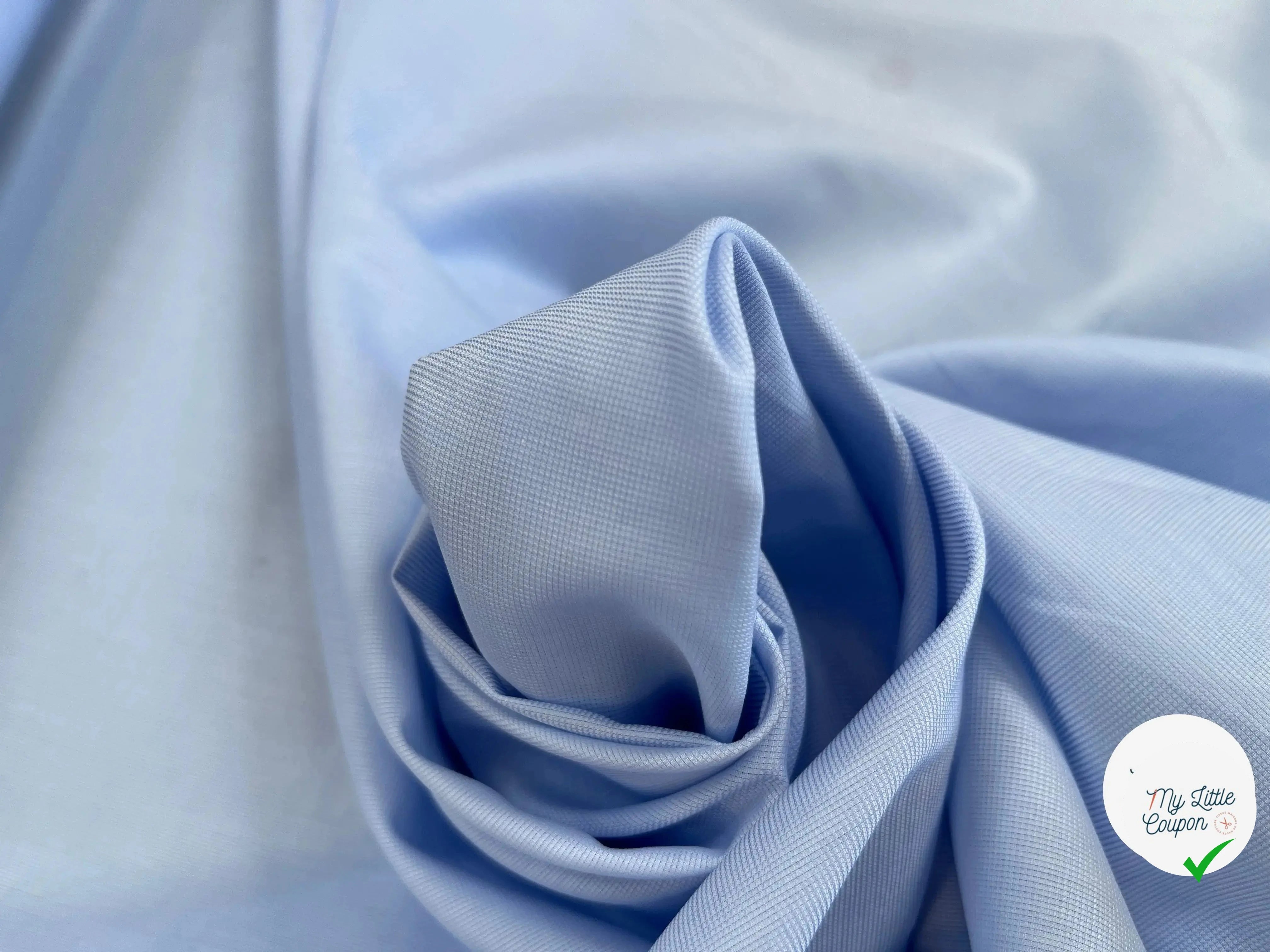 POPELINE DE COTON MOTIF NID D'ABEILLE BLEU - My Little Coupon