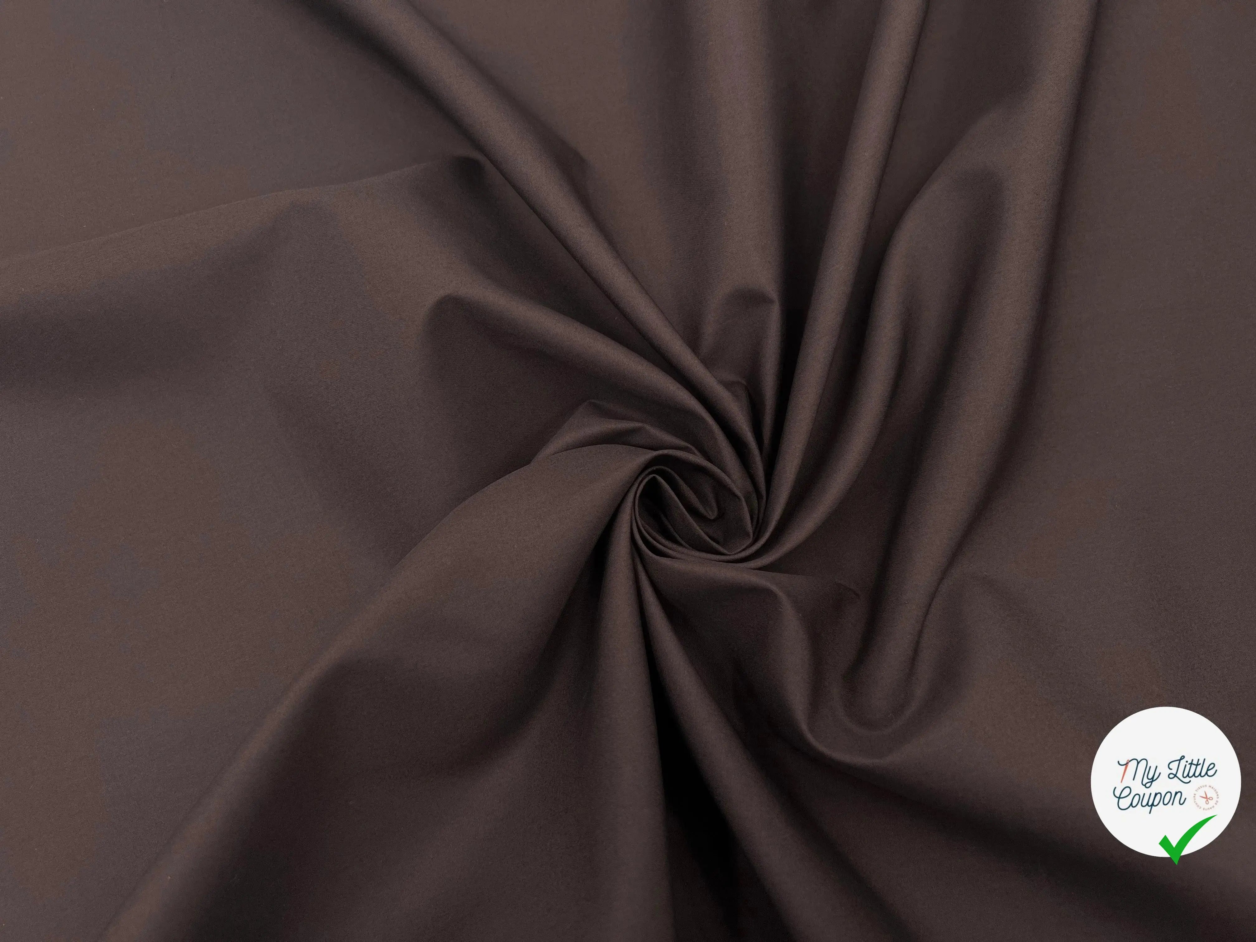 POPELINE DE COTON QUALITÉ JAPON MARRON FONCÉ - My Little Coupon - tissu - coudre
