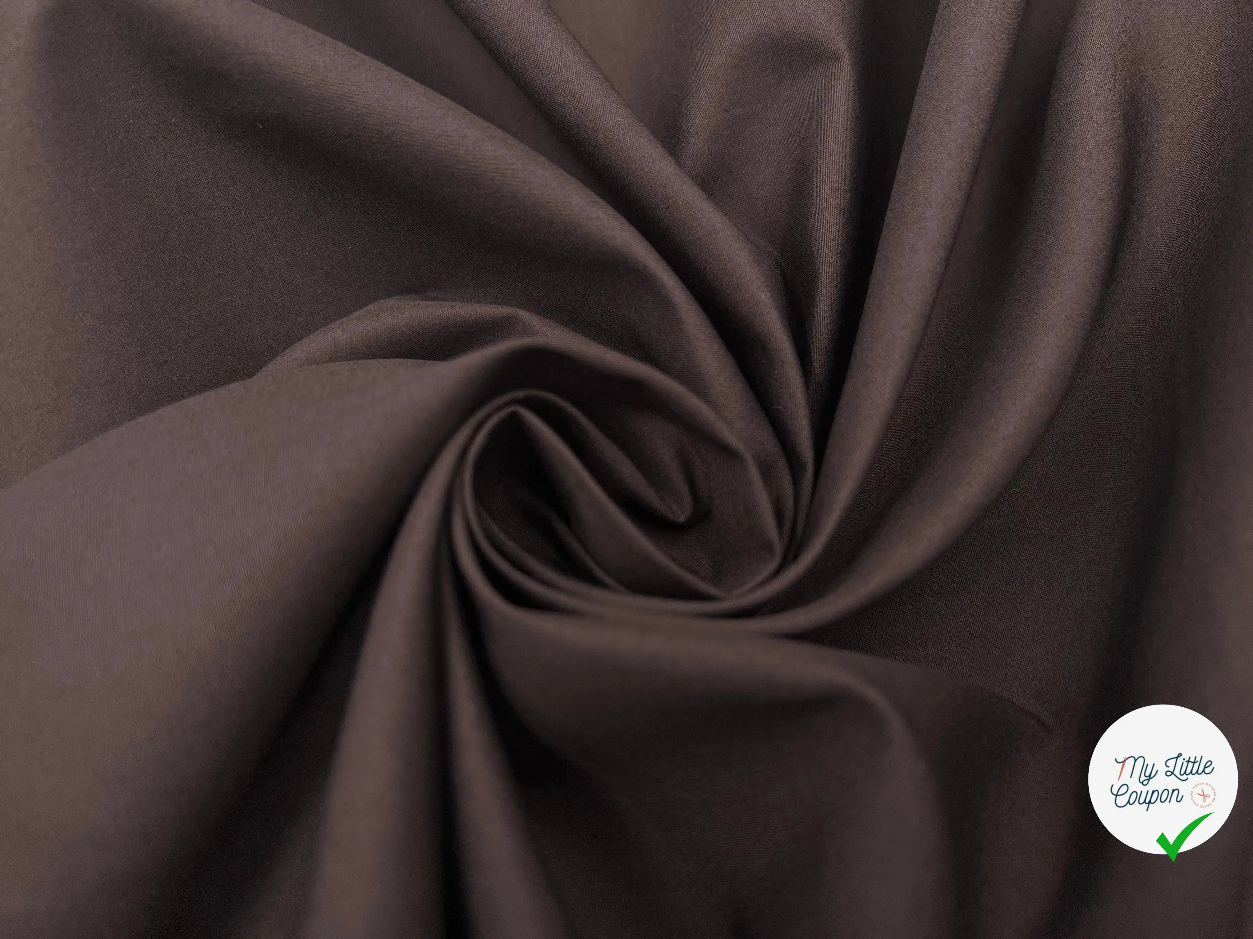 POPELINE DE COTON QUALITÉ JAPON MARRON FONCÉ - My Little Coupon - tissu - coudre