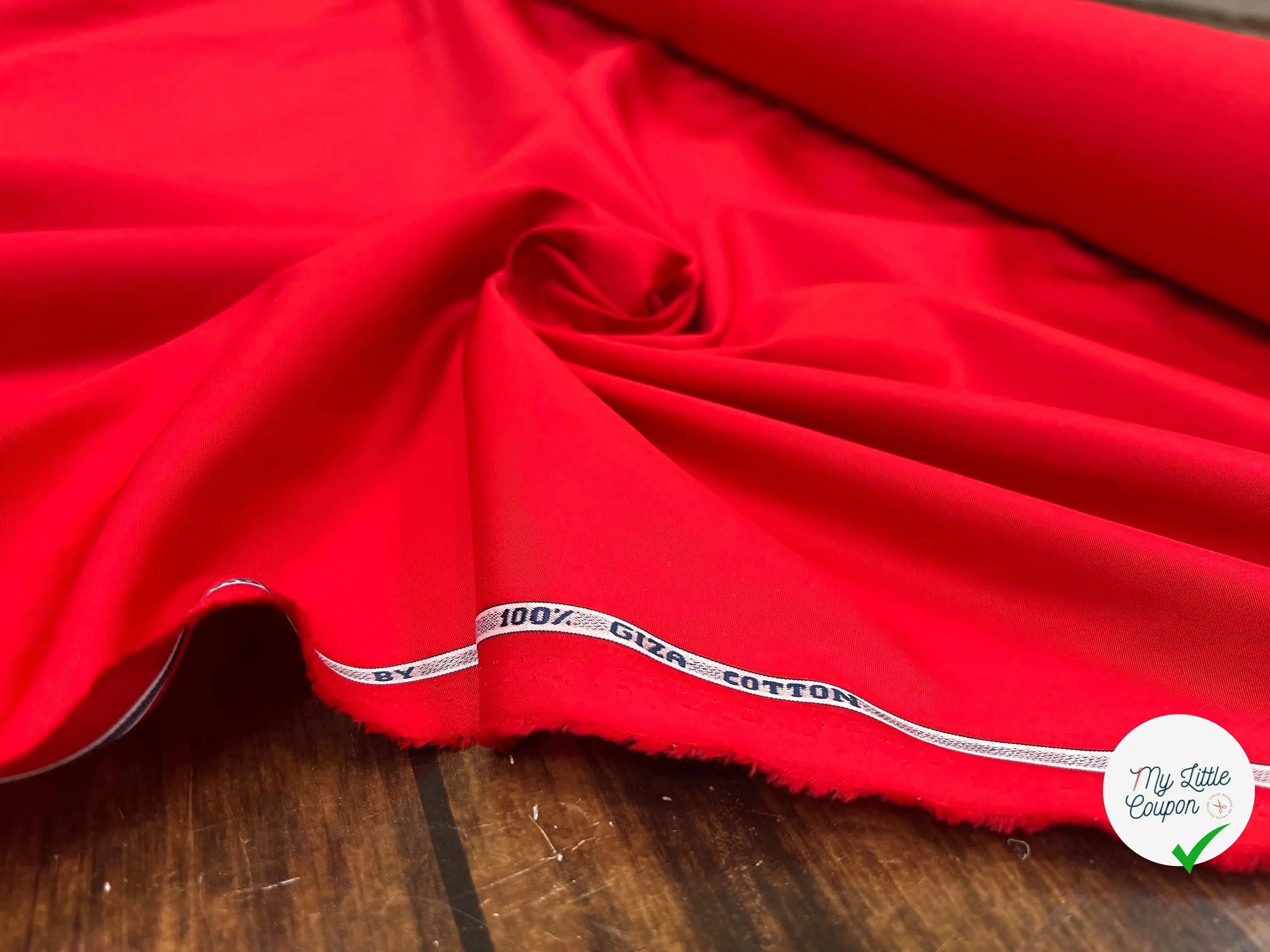 POPELINE DE COTON ROUGE CADENCE BY RAYMOND - My Little Coupon