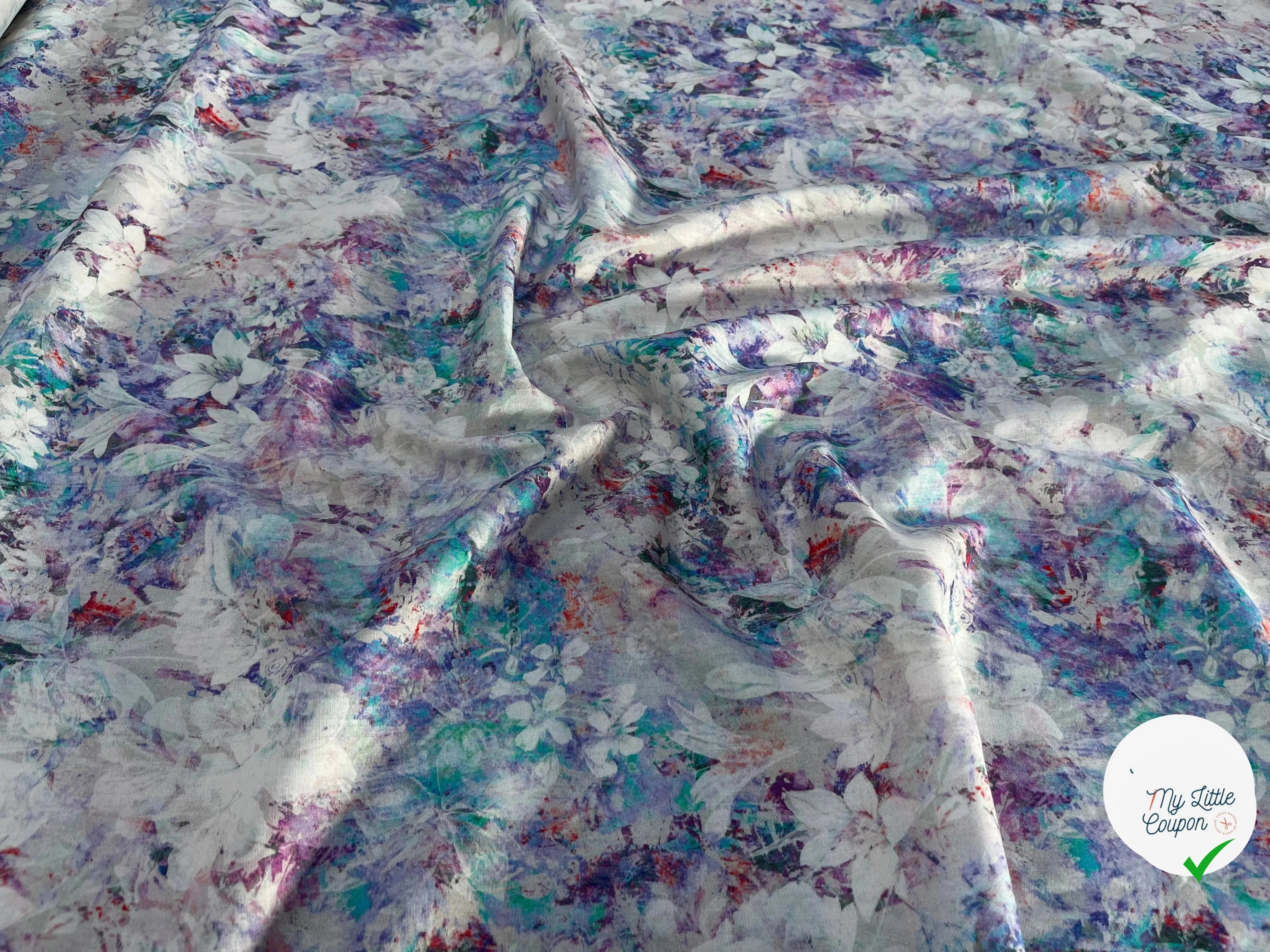 POPELINE DE COTON TIE & DYE VIOLET - My Little Coupon
