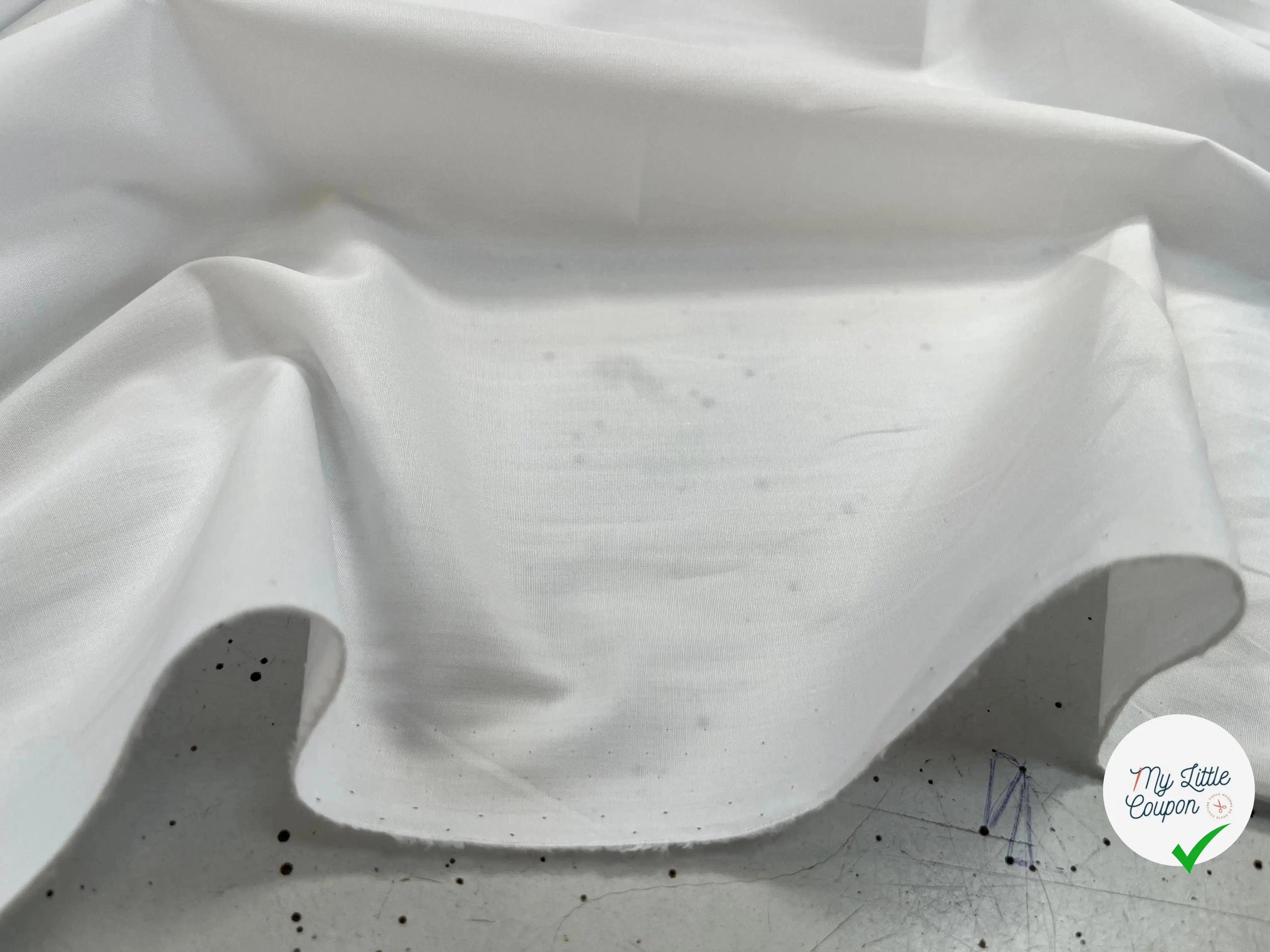 POPELINE DE COTON UNI BLANC OPTIQUE STRETCH - My Little Coupon