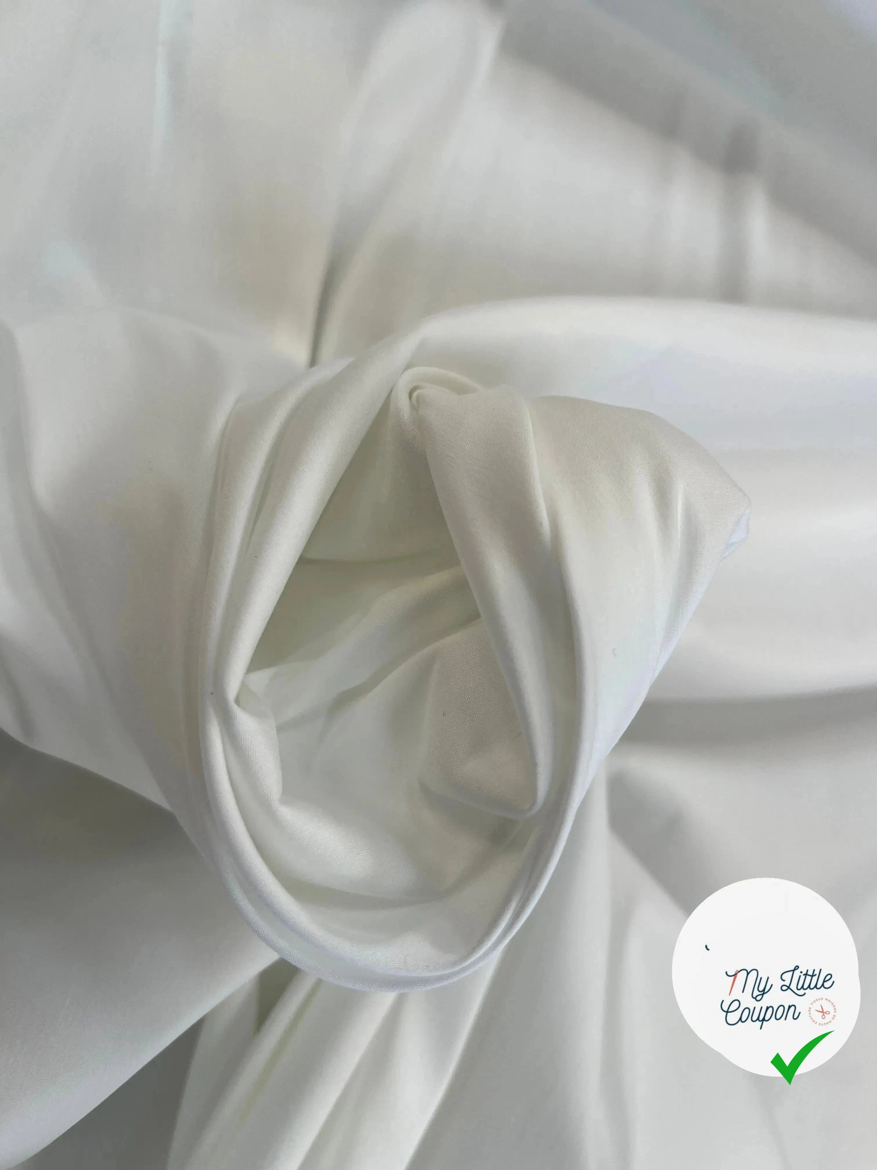 POPELINE DE COTON UNI BLANC UNI - My Little Coupon