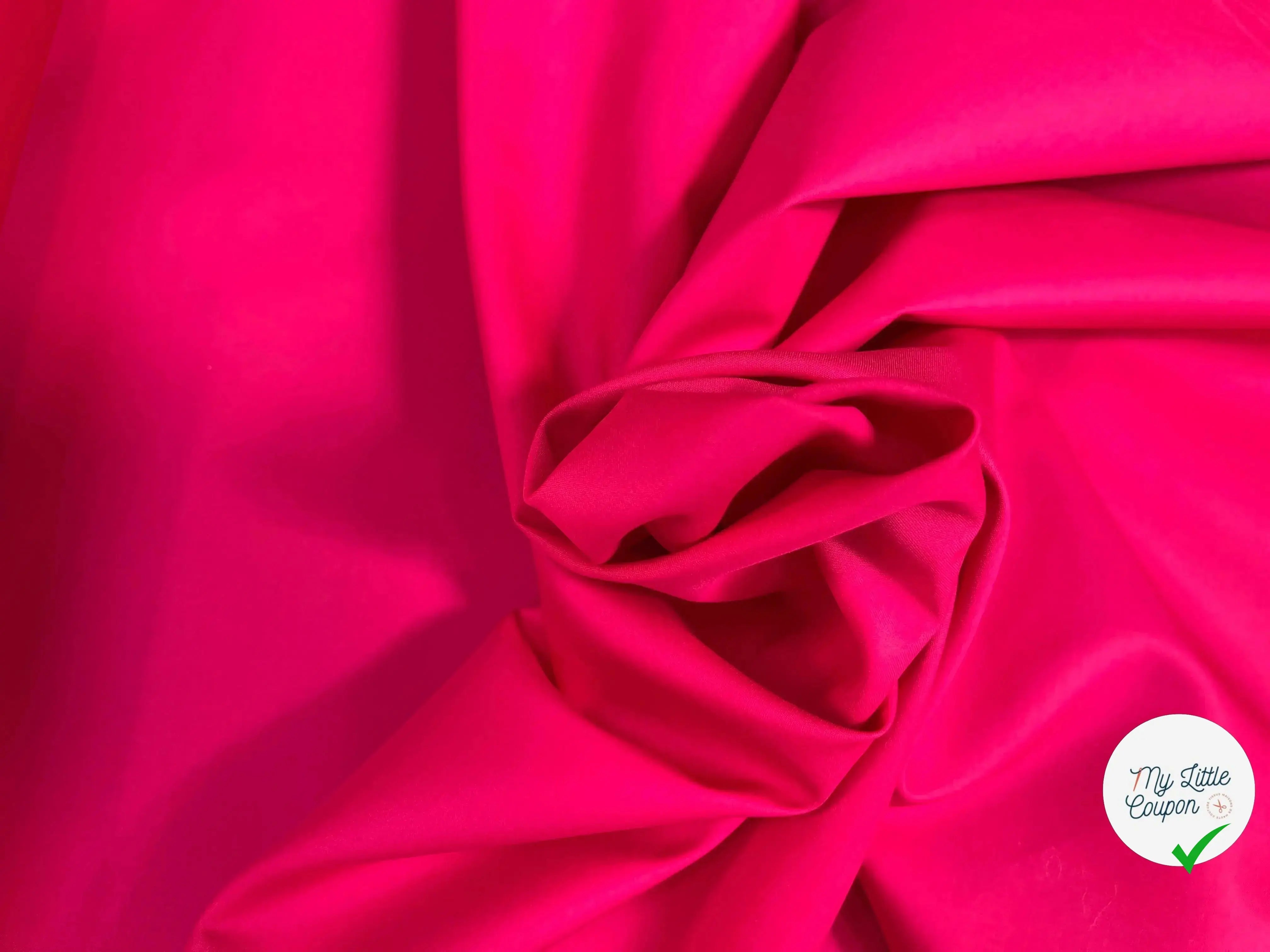 POPELINE DE COTON UNI ROSE FUCSHIA - My Little Coupon