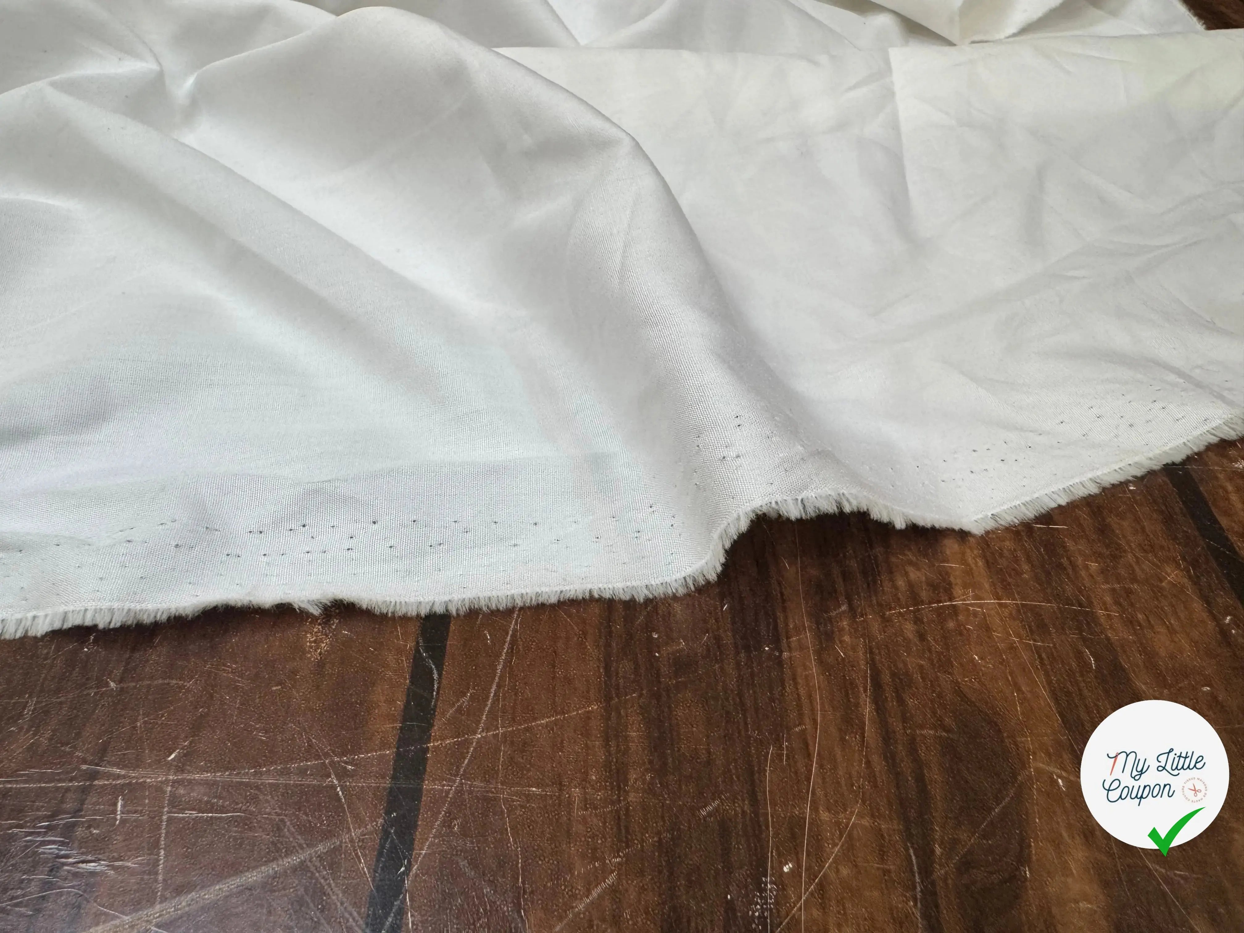 POPELINE DE COTON UNIE BLANCHE ANGÉLIQUE - My Little Coupon