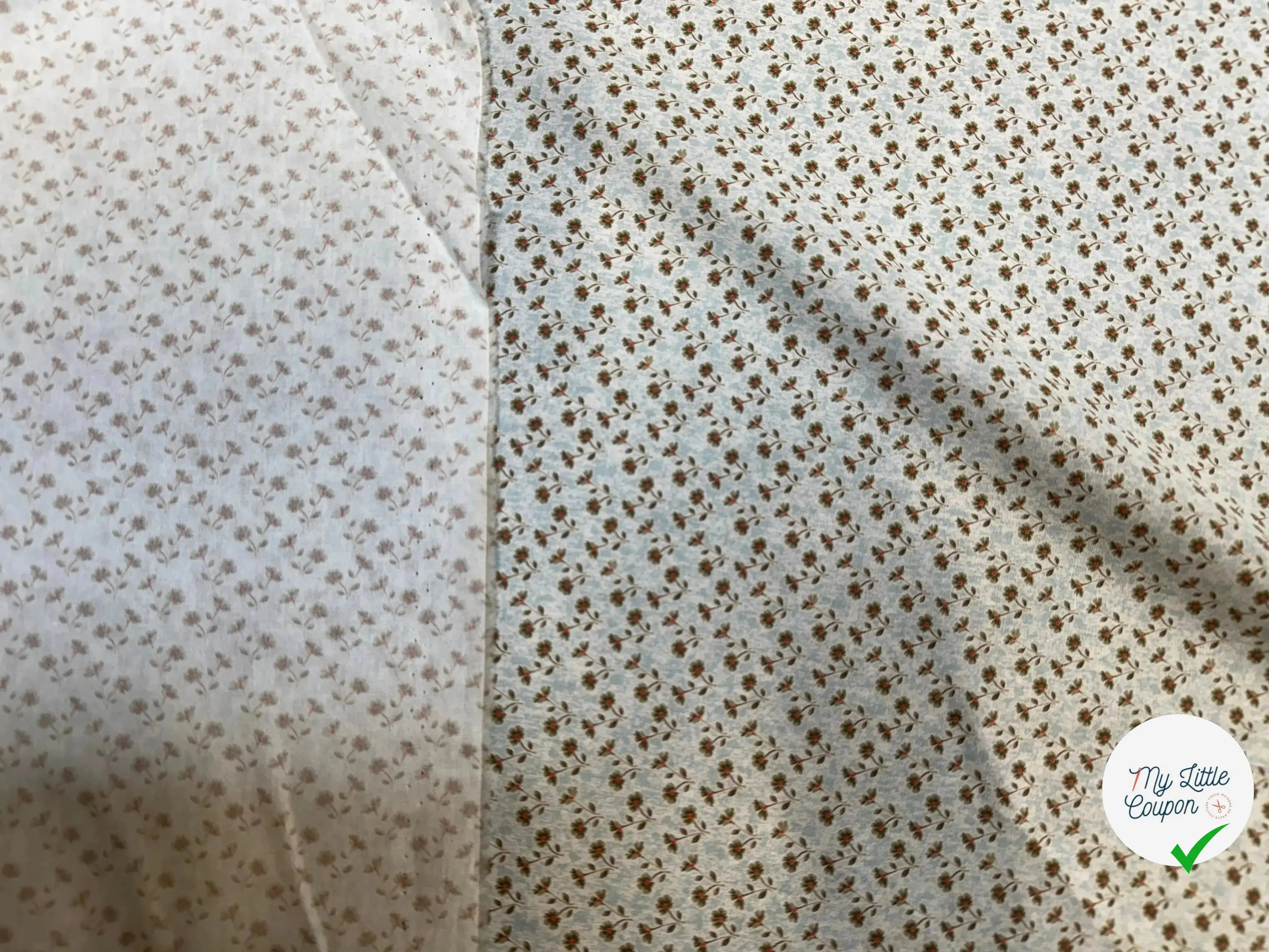 POPELINE FLEURETTE BABY BLUE - My Little Coupon