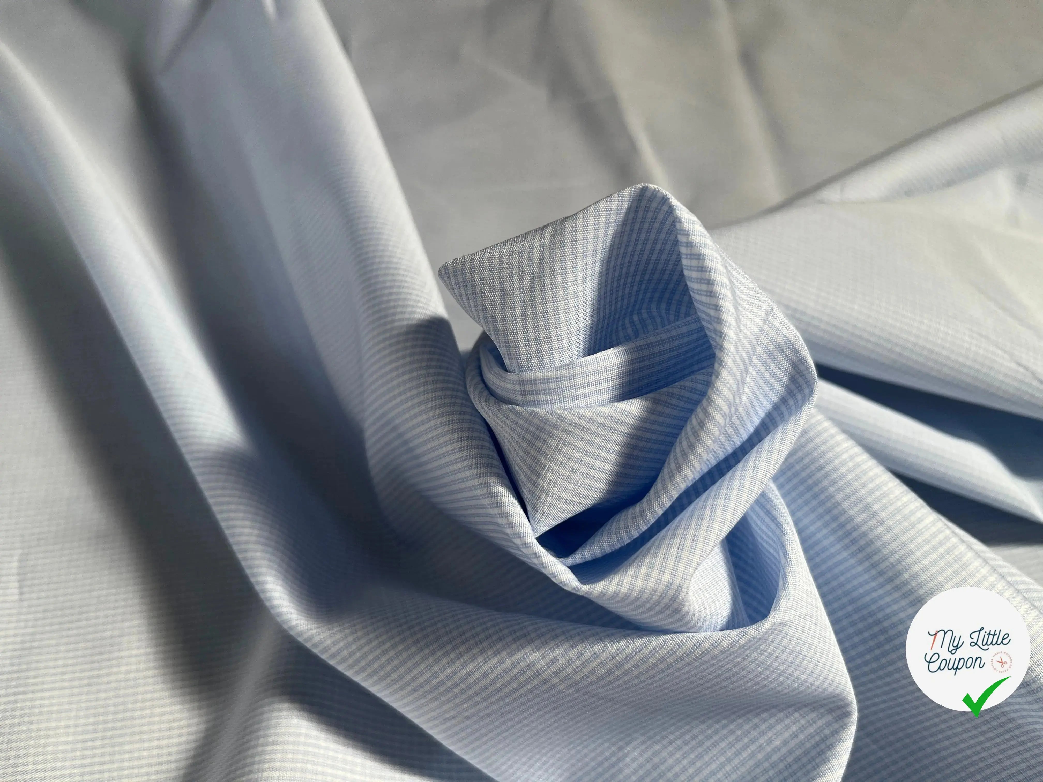 POPELINE PETIT CARREAUX BLANC BLEU - My Little Coupon