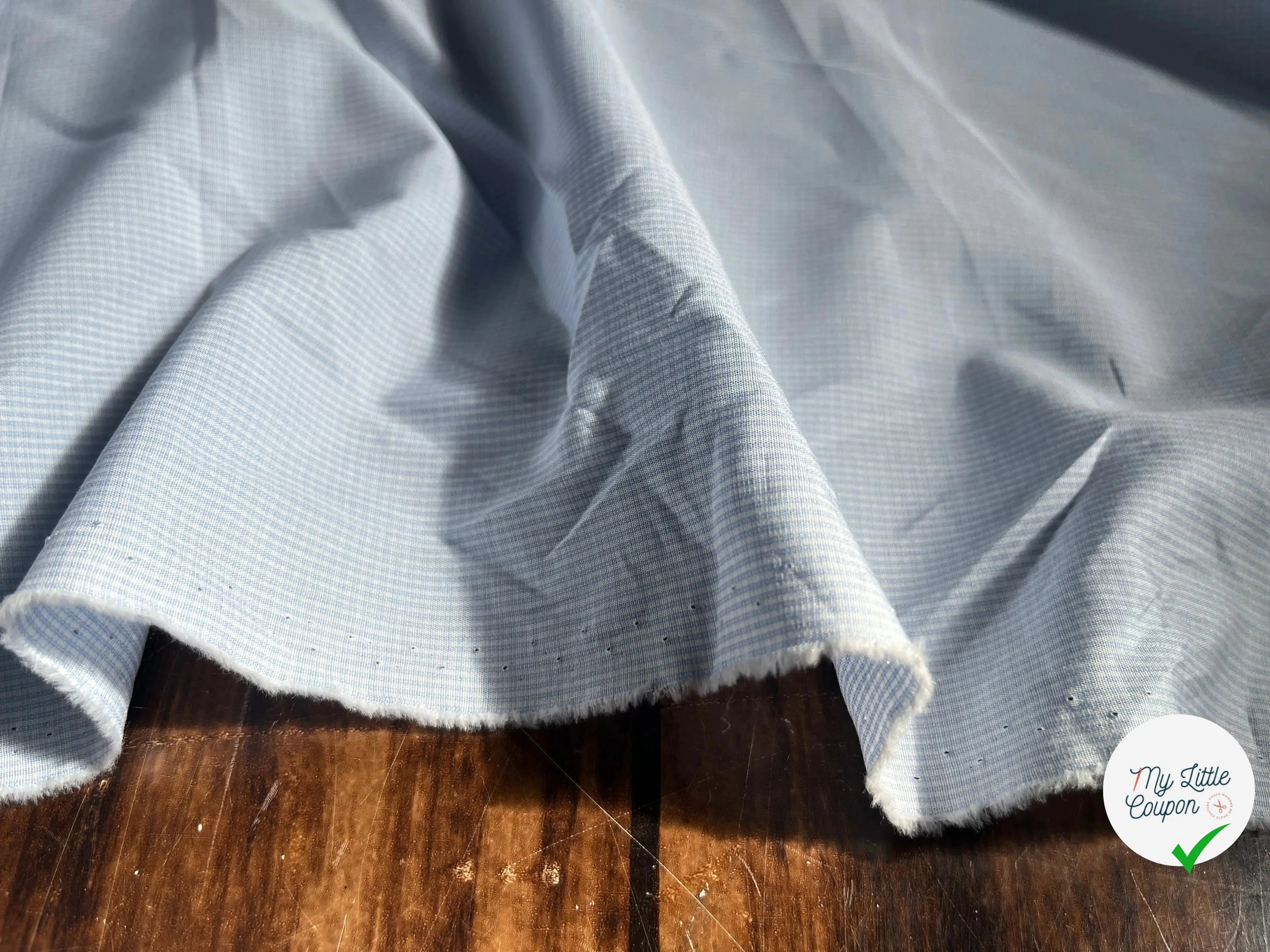 POPELINE PETIT CARREAUX BLANC BLEU - My Little Coupon