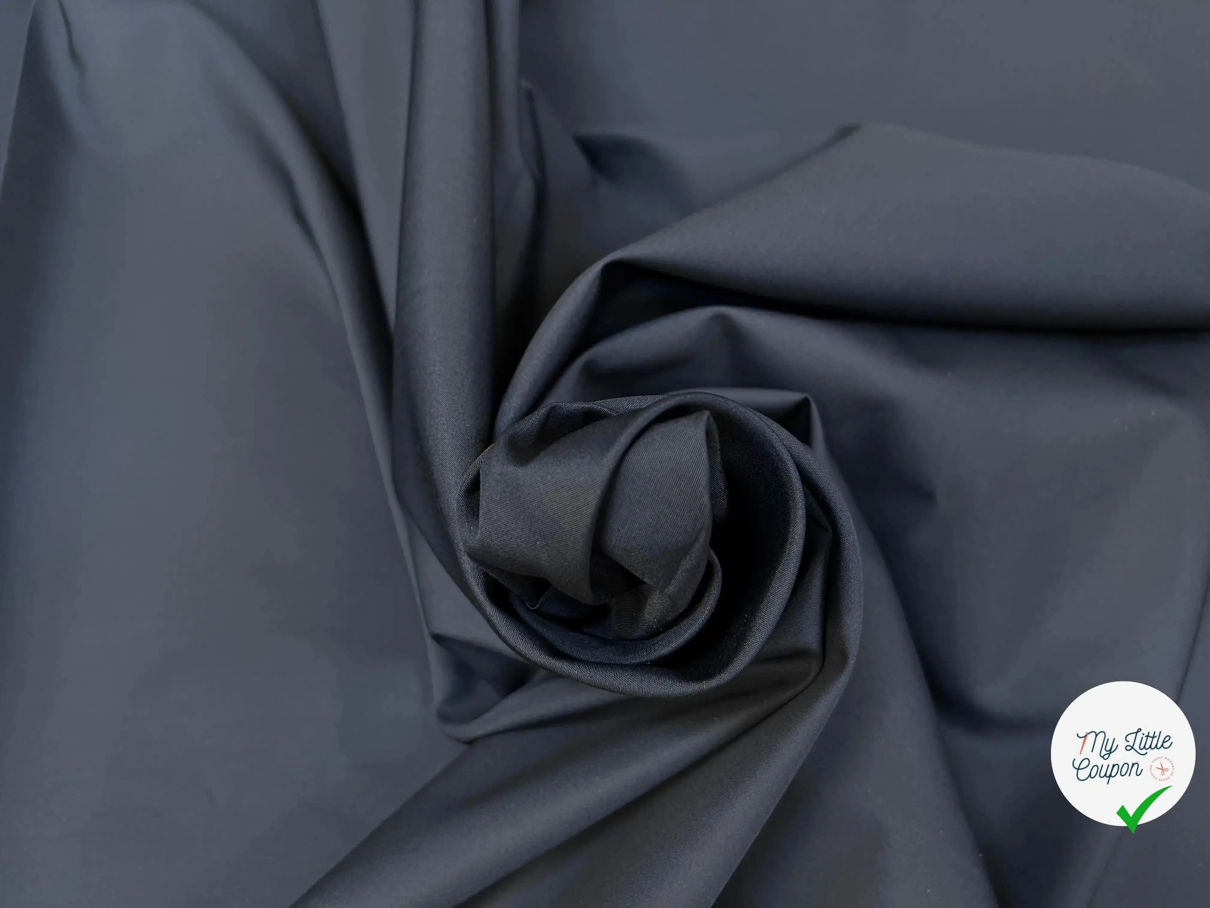 POPELINE UNI COTON BLEU MARINE - My Little Coupon