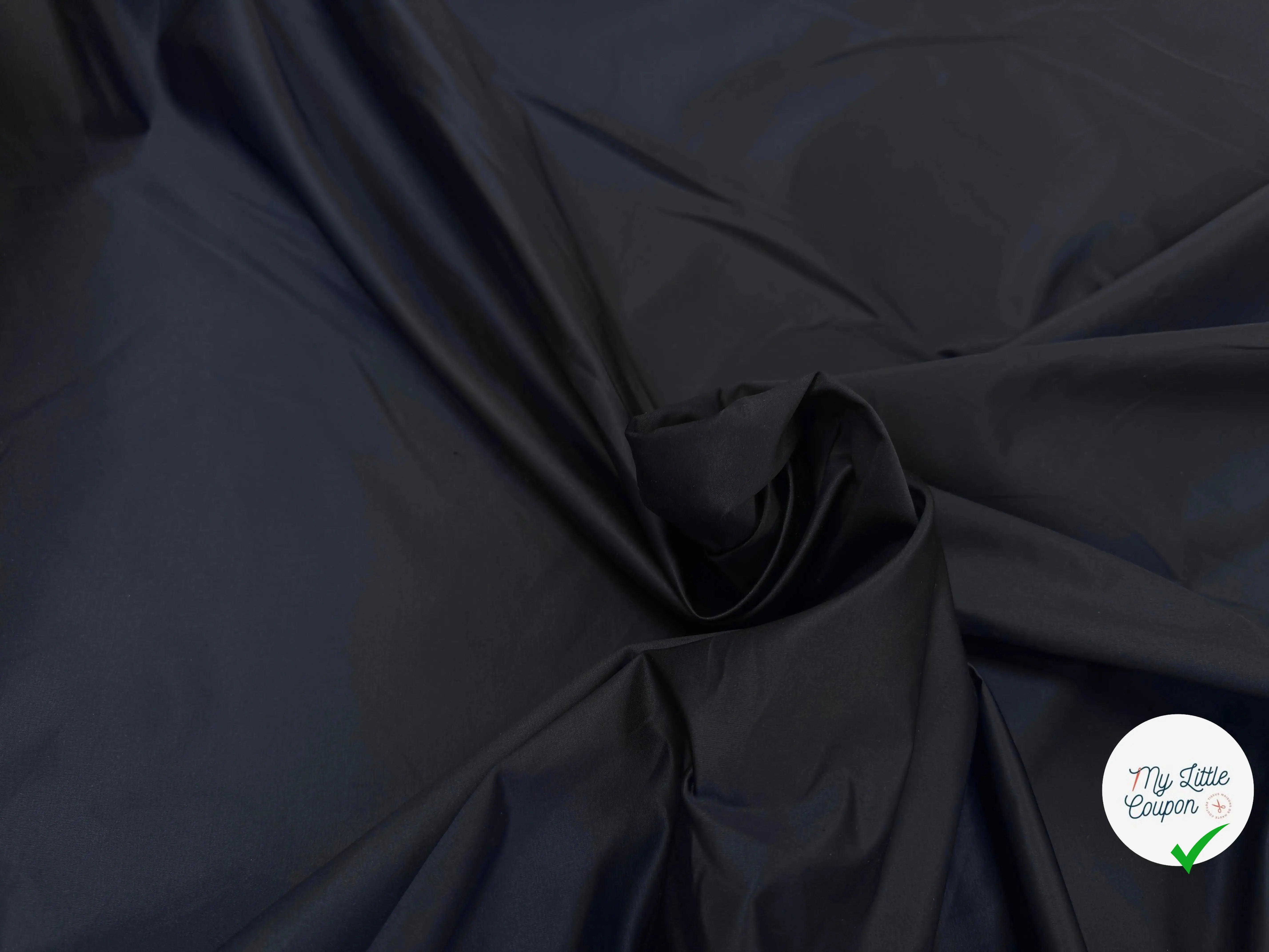 SATIN DE COTON BLEU NUIT CRAQUANT ASPECT CHINTZE - My Little Coupon
