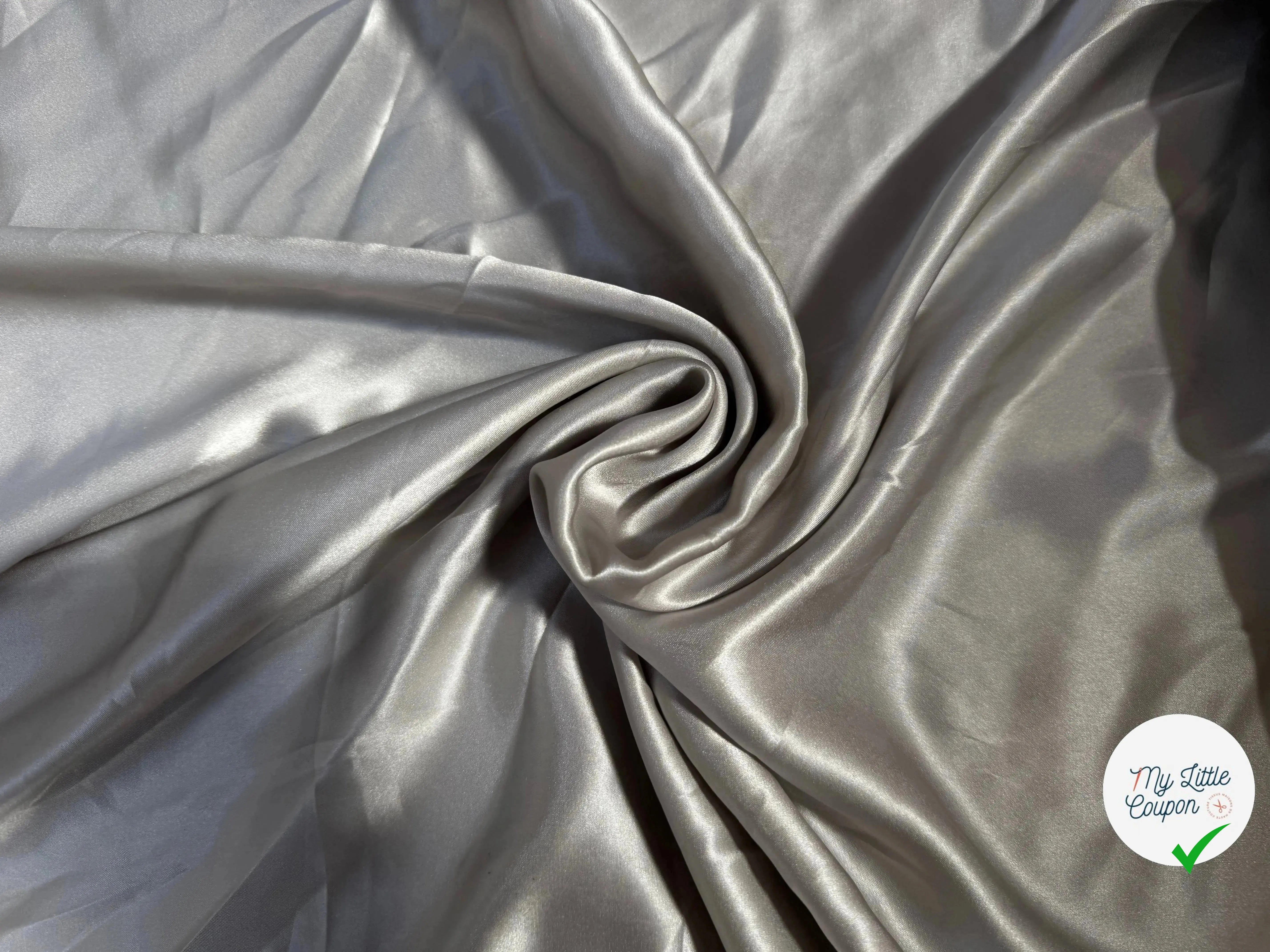 SATIN DE SOIE 100% SOIE UNI GRIS - My Little Coupon