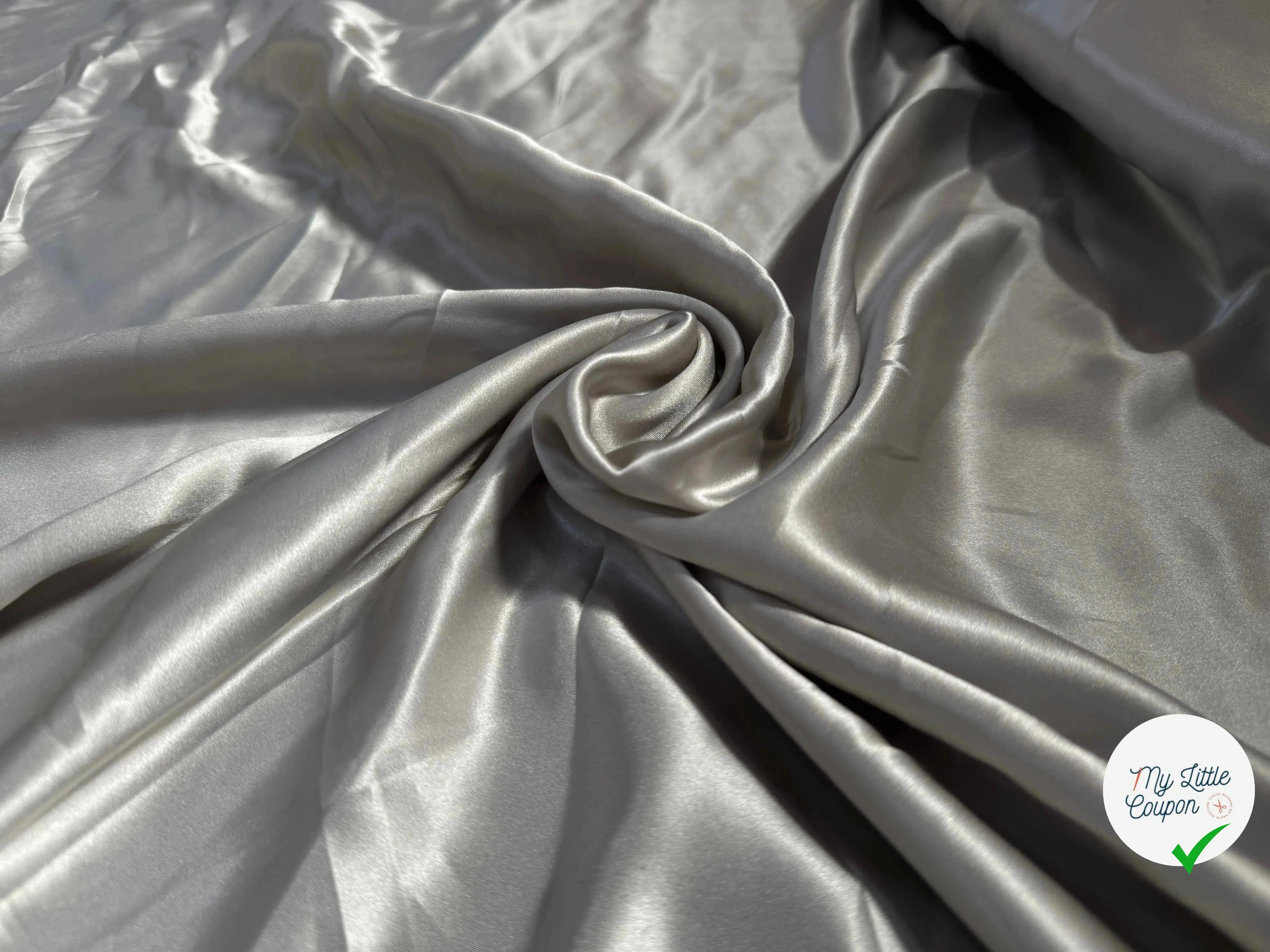 SATIN DE SOIE 100% SOIE UNI GRIS - My Little Coupon