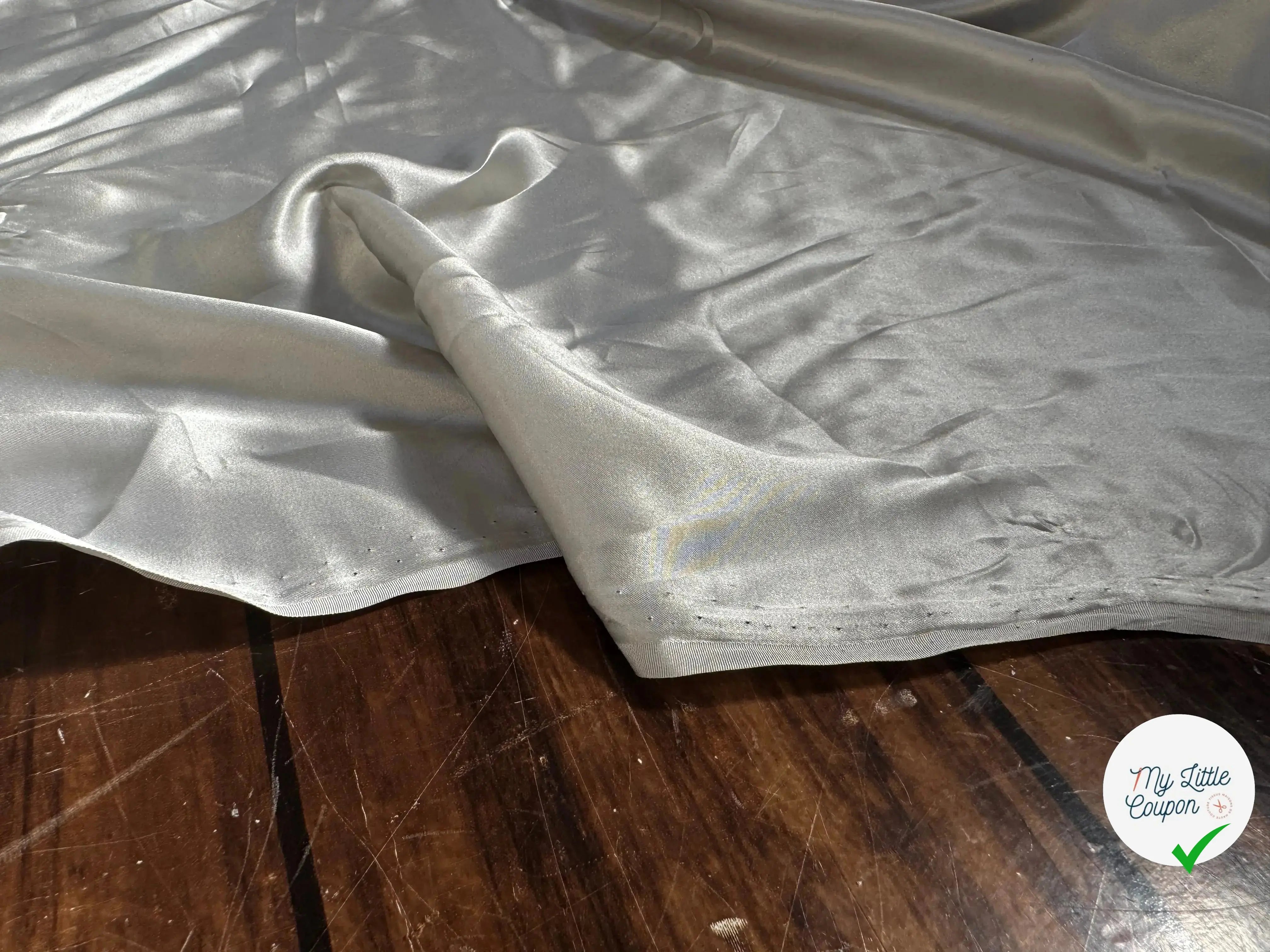 SATIN DE SOIE 100% SOIE UNI GRIS - My Little Coupon