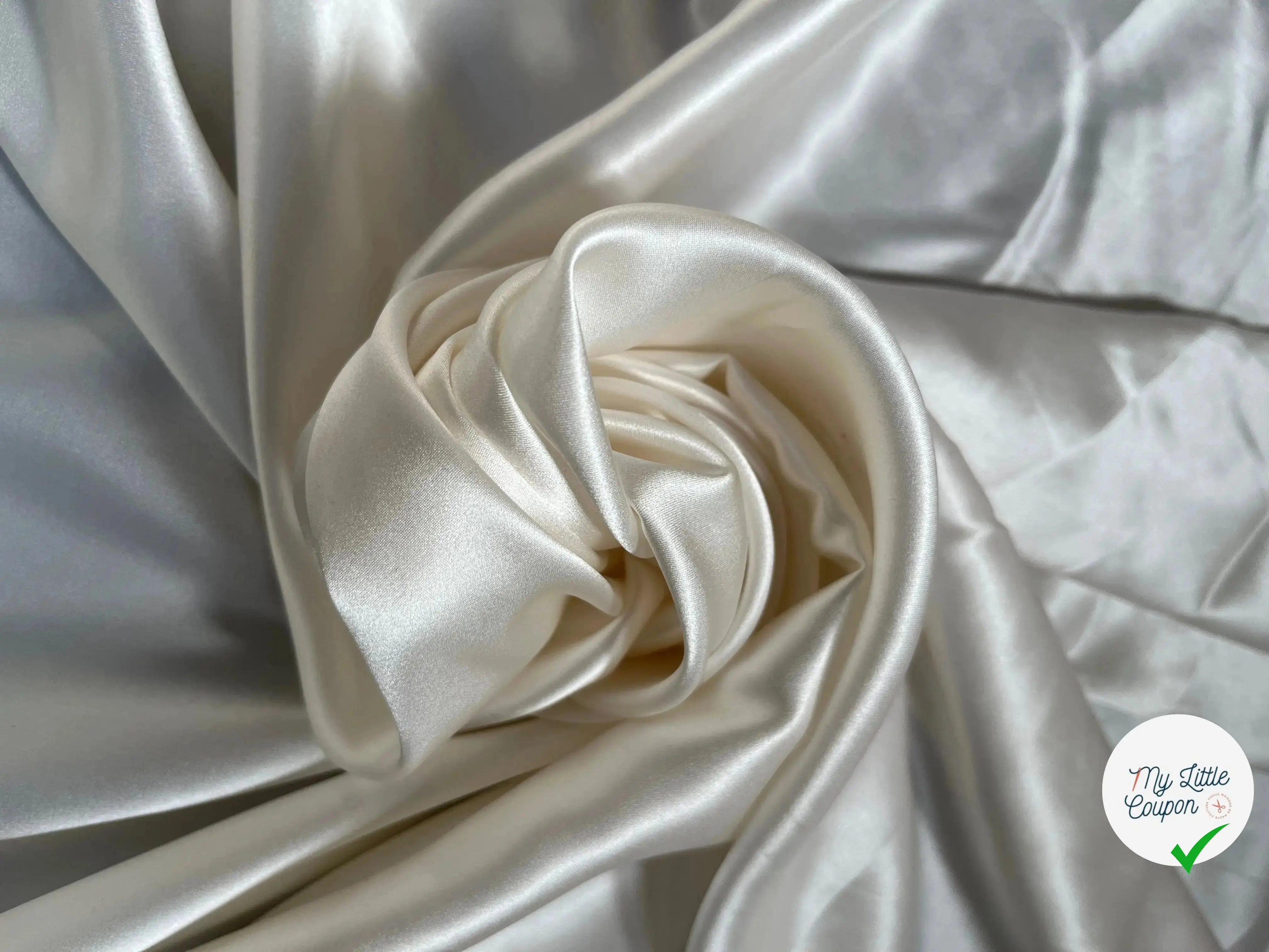 SATIN DE SOIE 100% SOIE UNI IVOIRE - My Little Coupon