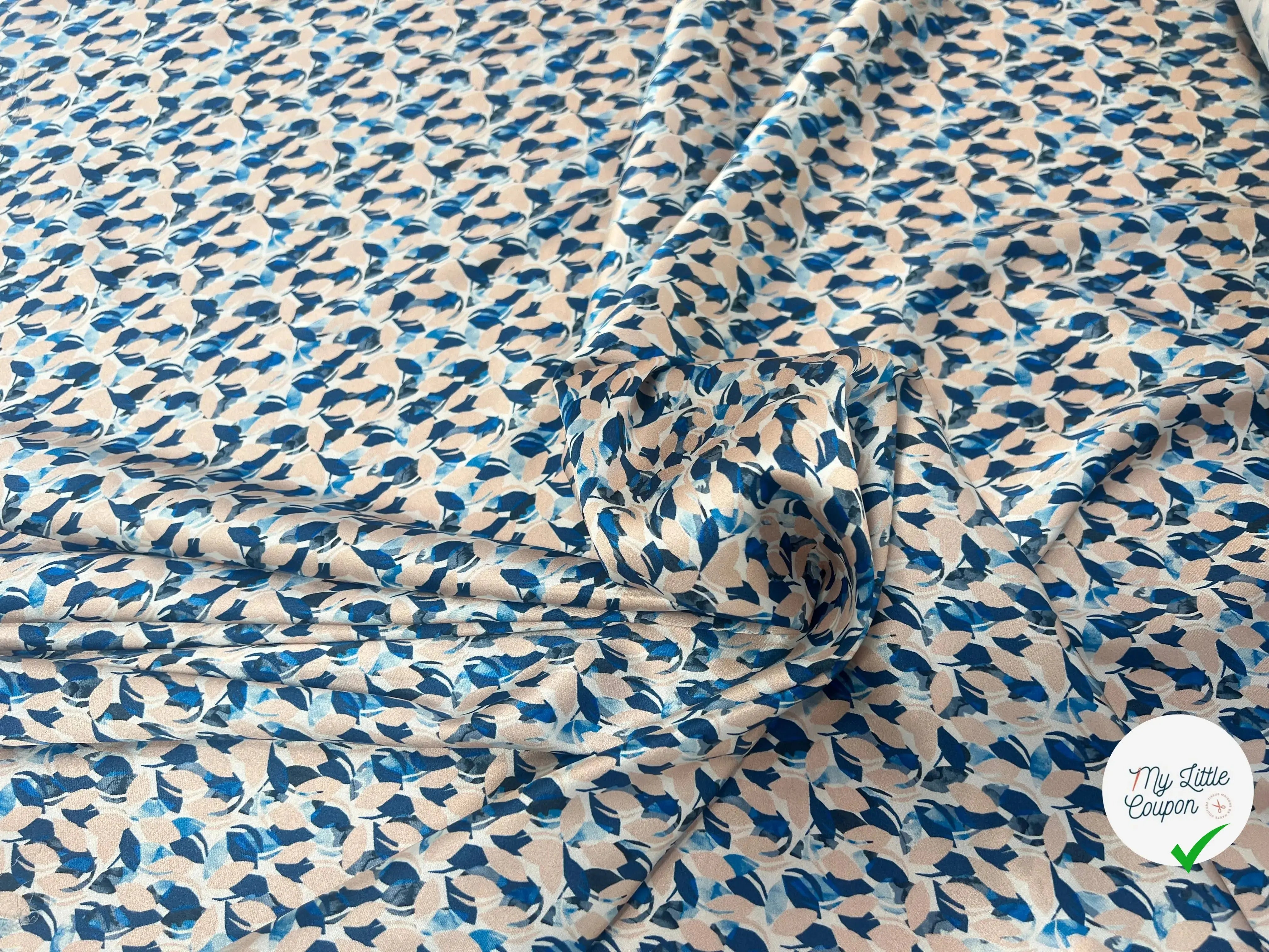 SATIN DE SOIE 16 MOMME ULTRA DOUX FEUILLETTES BLEU - My Little Coupon