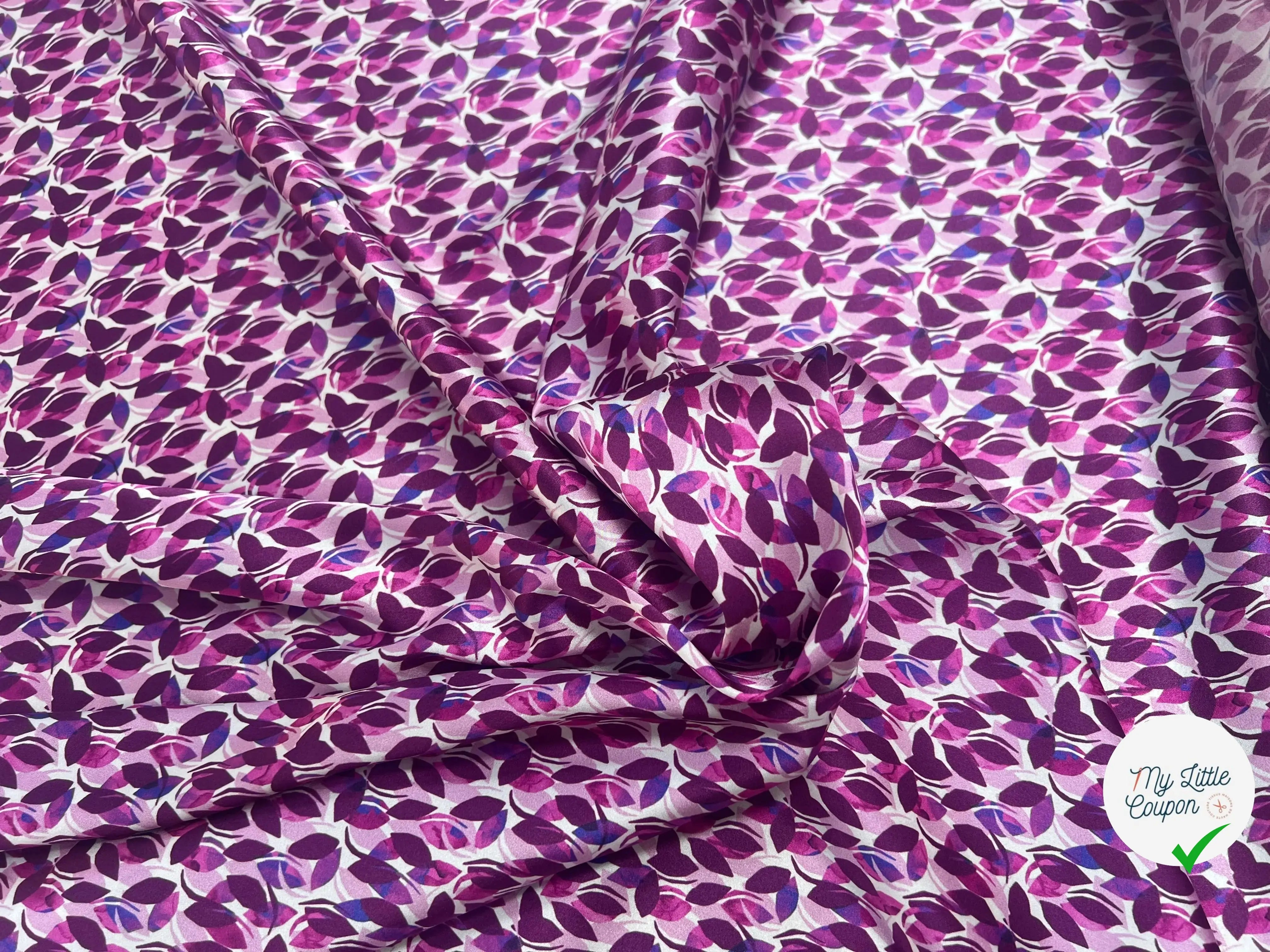 SATIN DE SOIE 16 MOMME ULTRA DOUX FEUILLETTES VIOLETTES - My Little Coupon