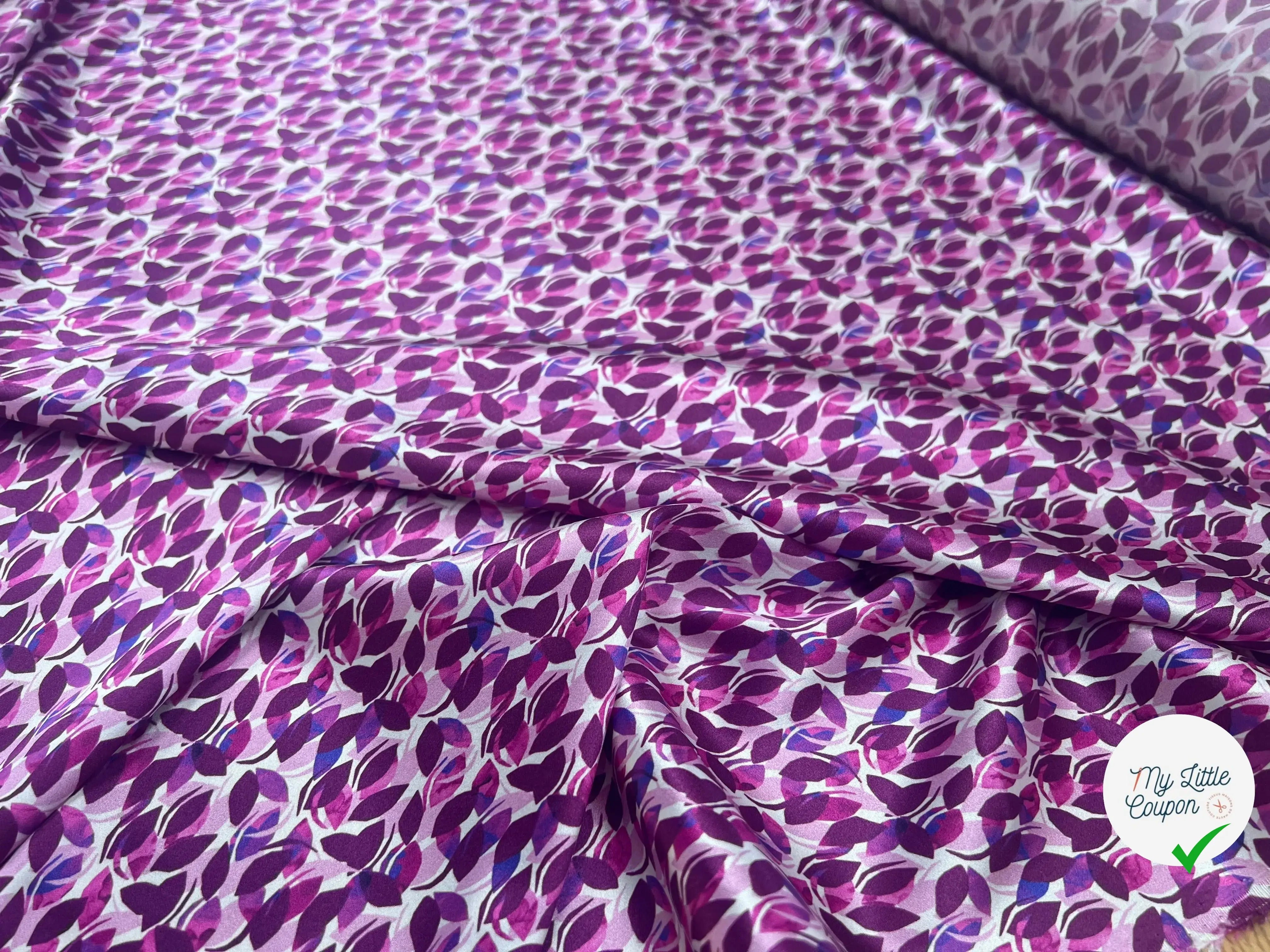 SATIN DE SOIE 16 MOMME ULTRA DOUX FEUILLETTES VIOLETTES - My Little Coupon