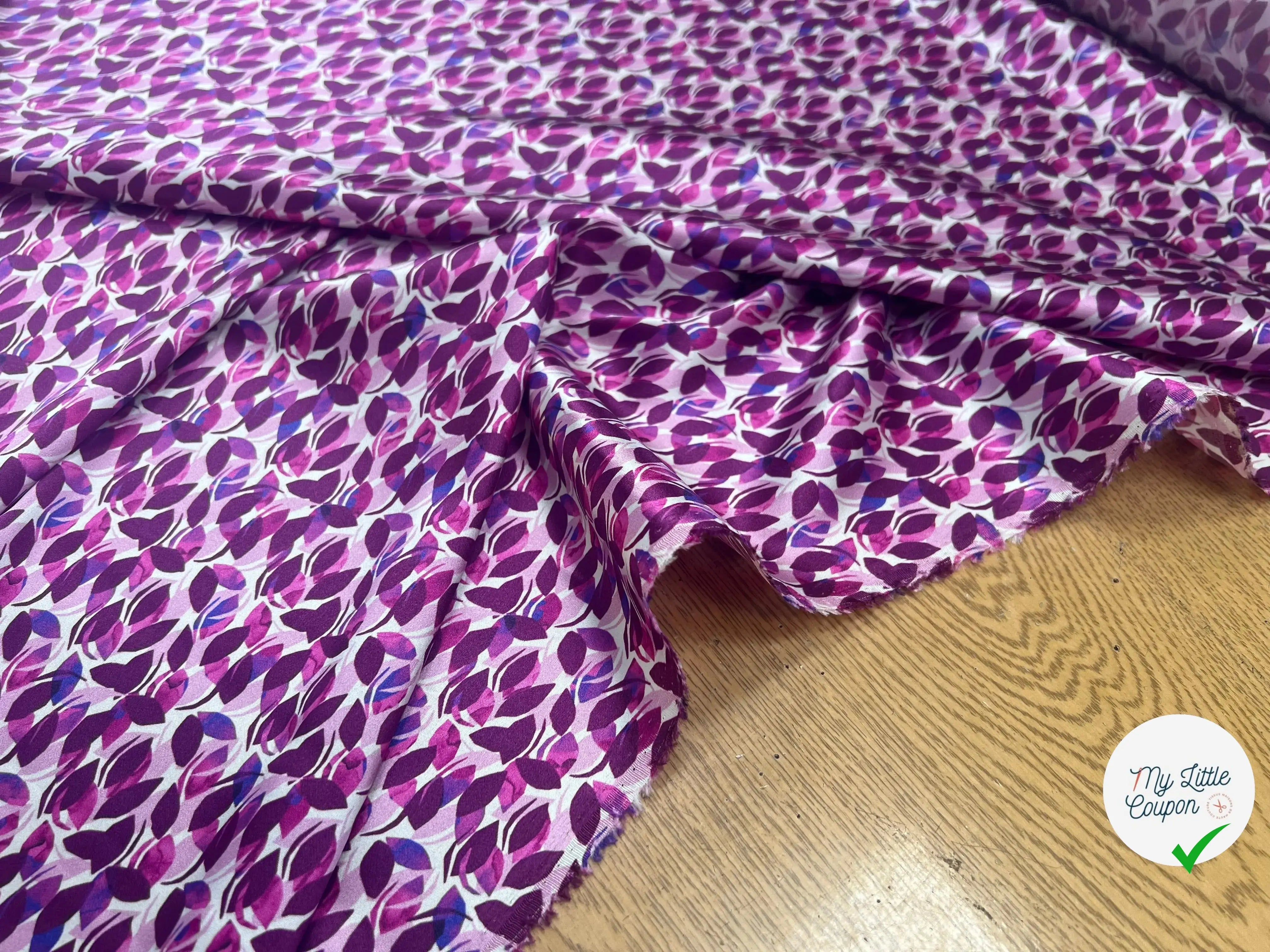 SATIN DE SOIE 16 MOMME ULTRA DOUX FEUILLETTES VIOLETTES - My Little Coupon