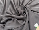 (Chute) SATIN DE SOIE FLUIDE LÉGÈREMENT STRETCH GRIS FONCÉ - My Little Coupon