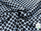SATIN DE SOIE POIS FOND BLEU - My Little Coupon - tissu - coudre