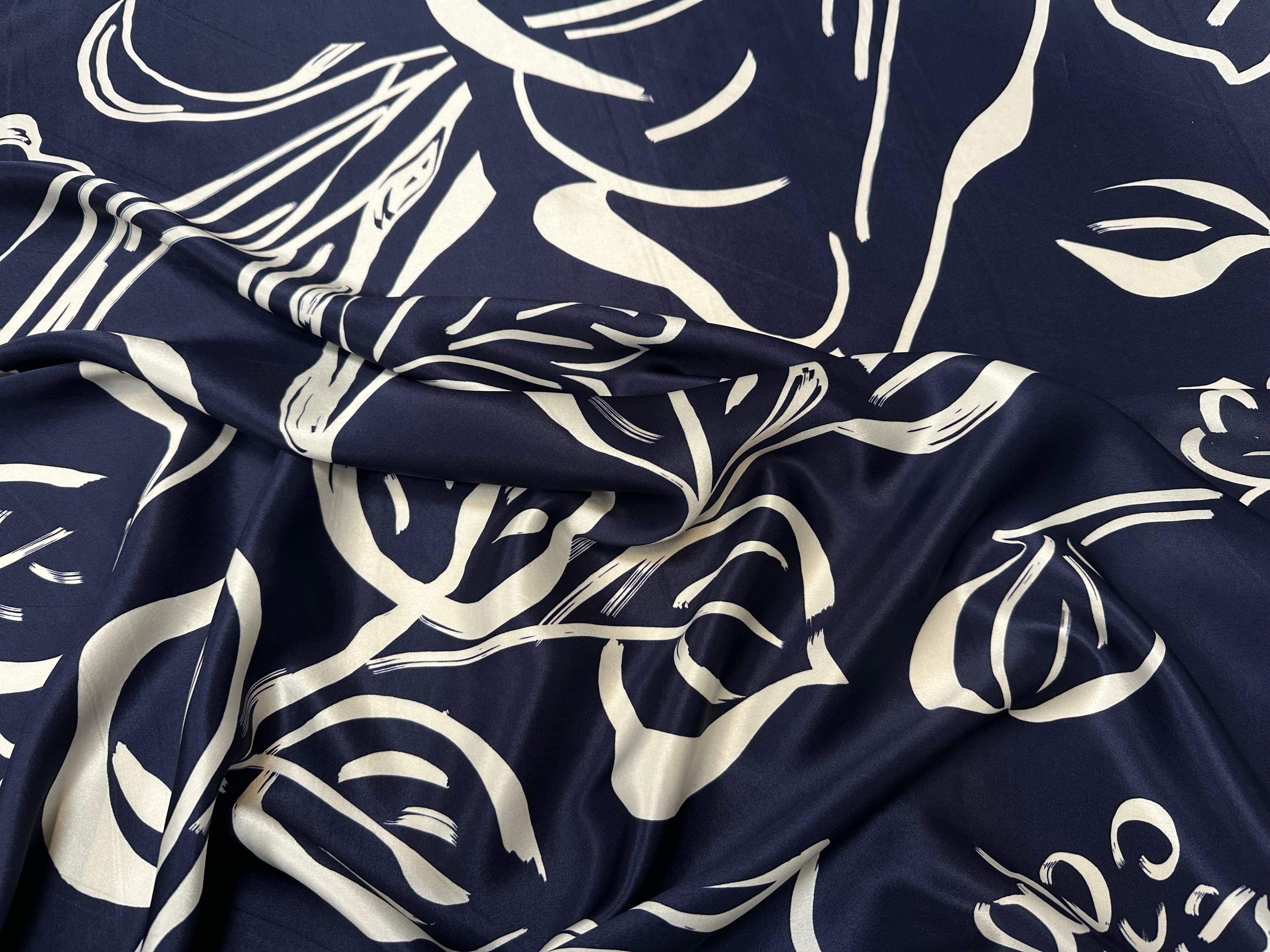 SATIN DE SOIE PORTOFINO ÉLÉGANCE DU BLEU - My Little Coupon