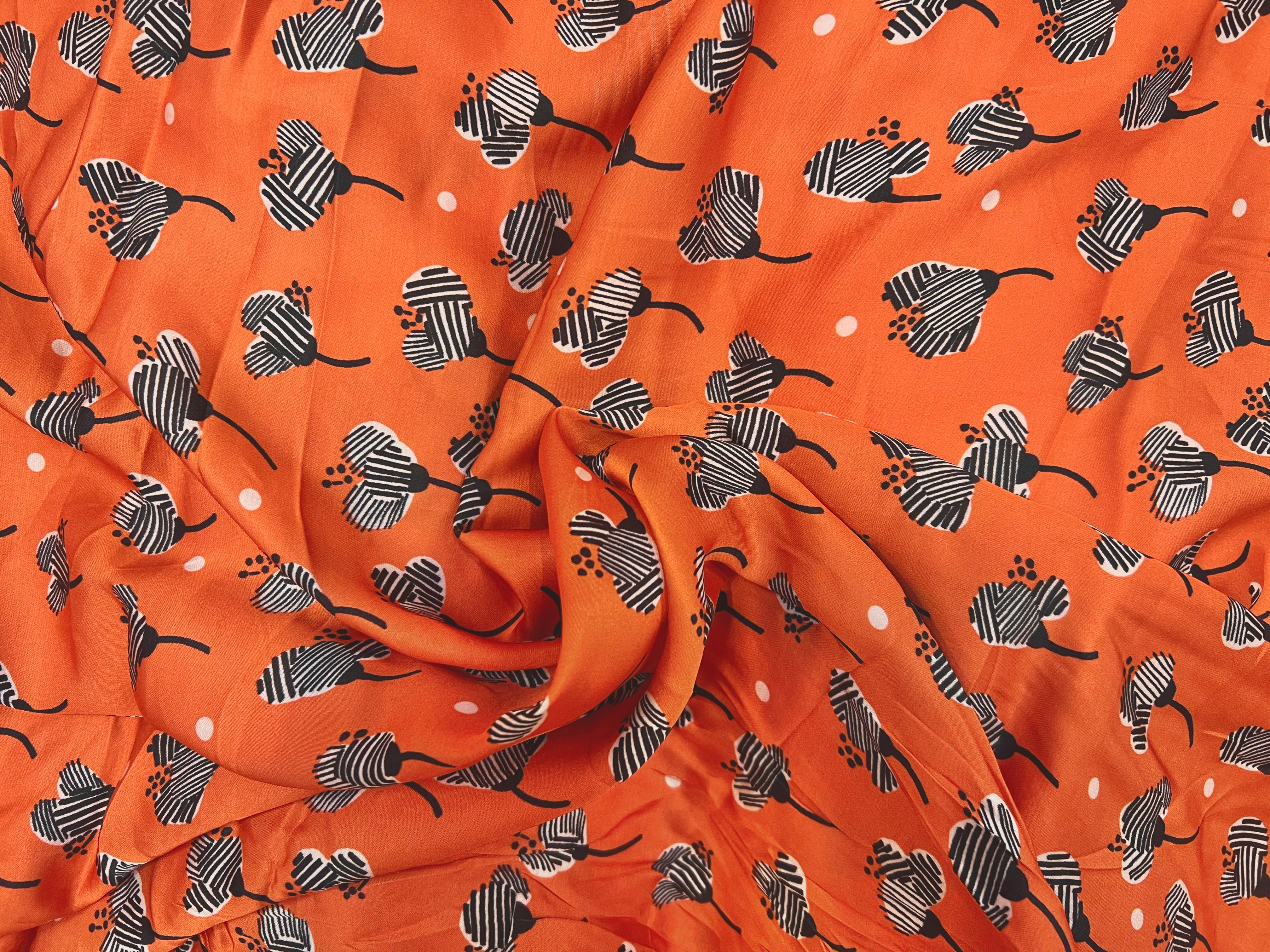 SATIN DE VISCOSE PETITES FLEURS ZÉBRÉES - My Little Coupon