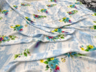 SATIN FLEURS AND CITY IMPRIMÉ TENDANCE BLEU - My Little Coupon