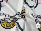 SATIN SERGÉ FOND BLANC MOTIFS GEOMETRIE IRREGULIERES - My Little Coupon
