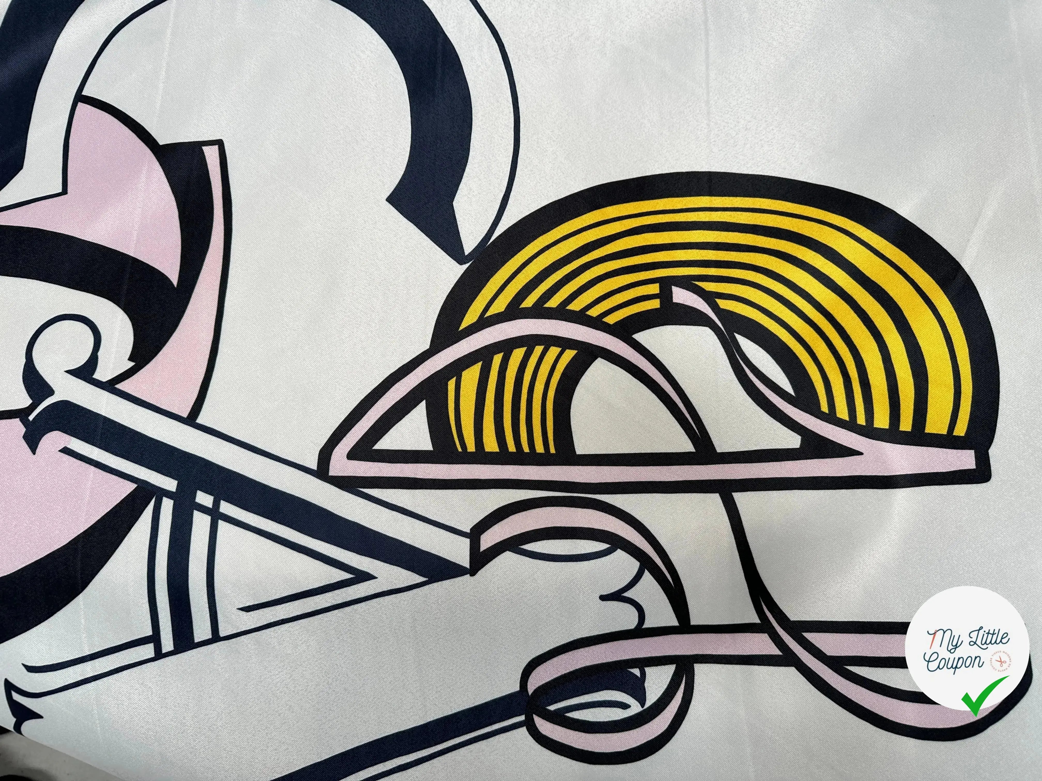 SATIN SERGÉ LOURD MIAMI POP ART BLANC - My Little Coupon