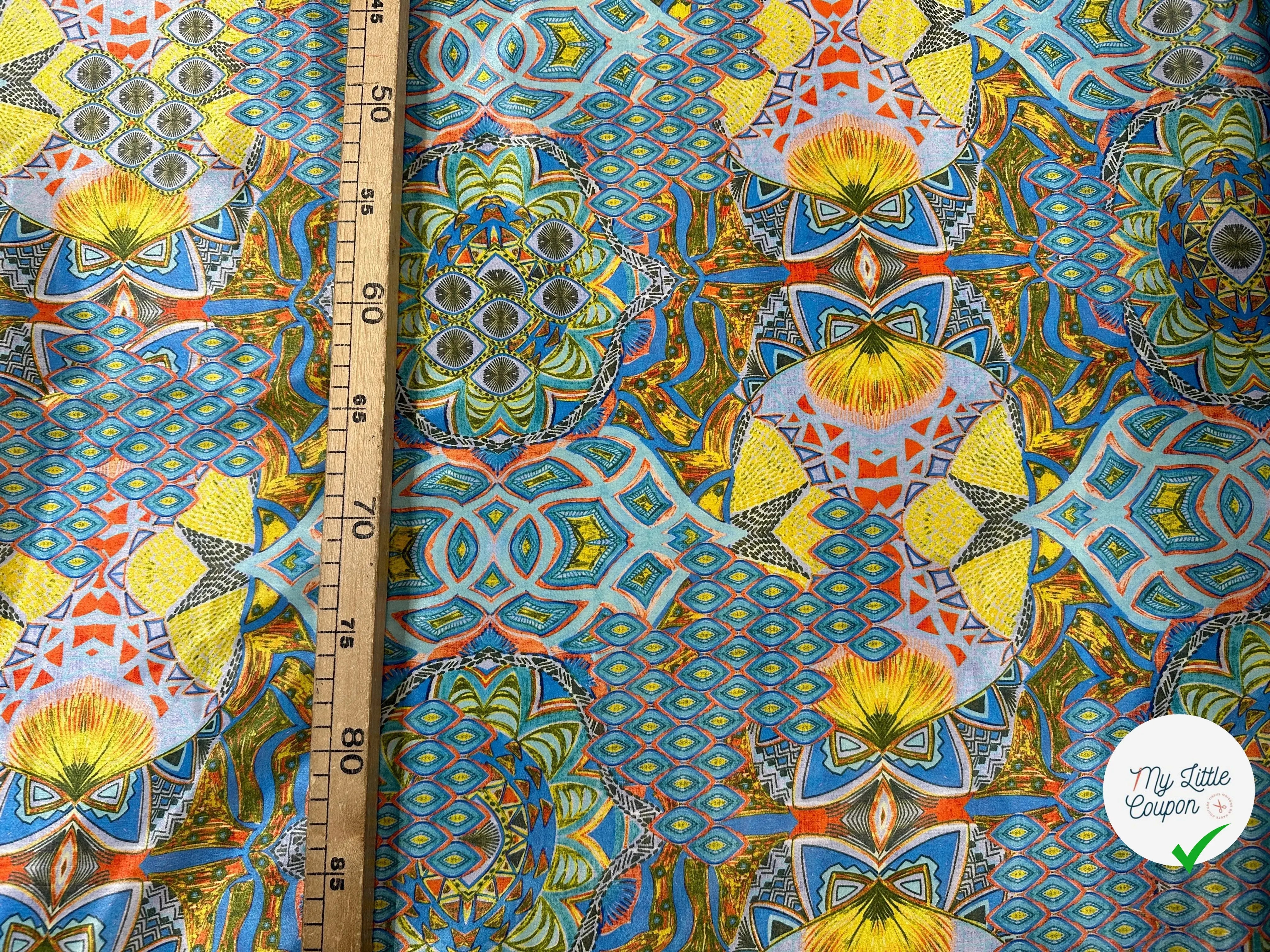 SATIN VELOUTÉ ABSTRACT COLOUR JAUNE - My Little Coupon